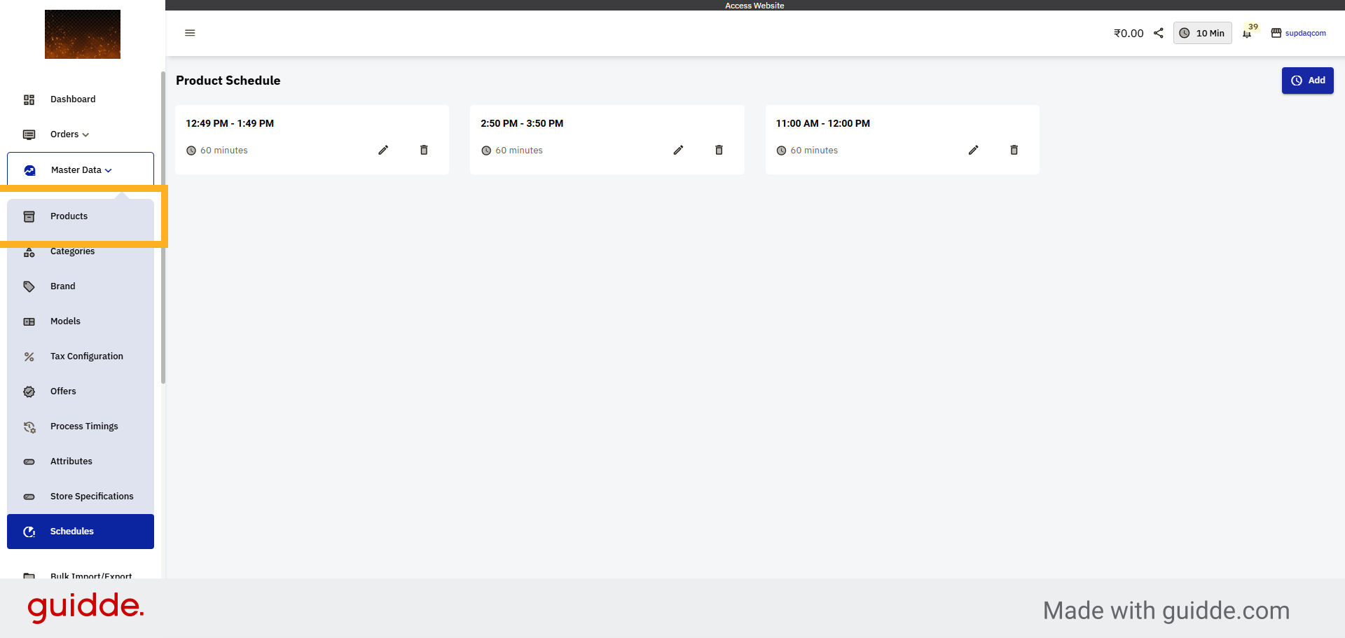 Select Products Section