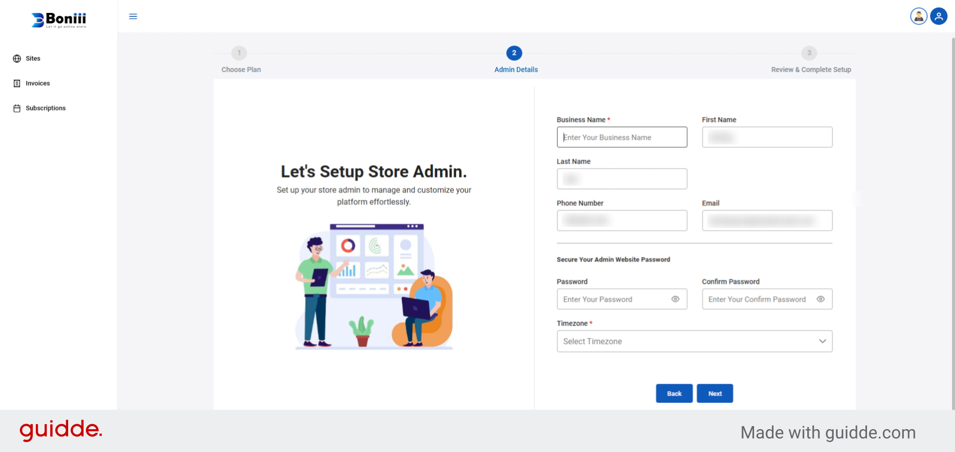 Fill Business Detail Form