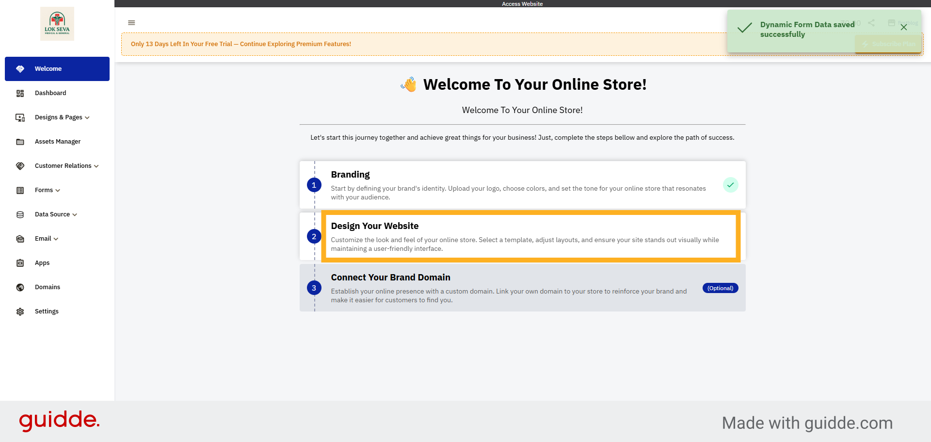 Open Design Website Section