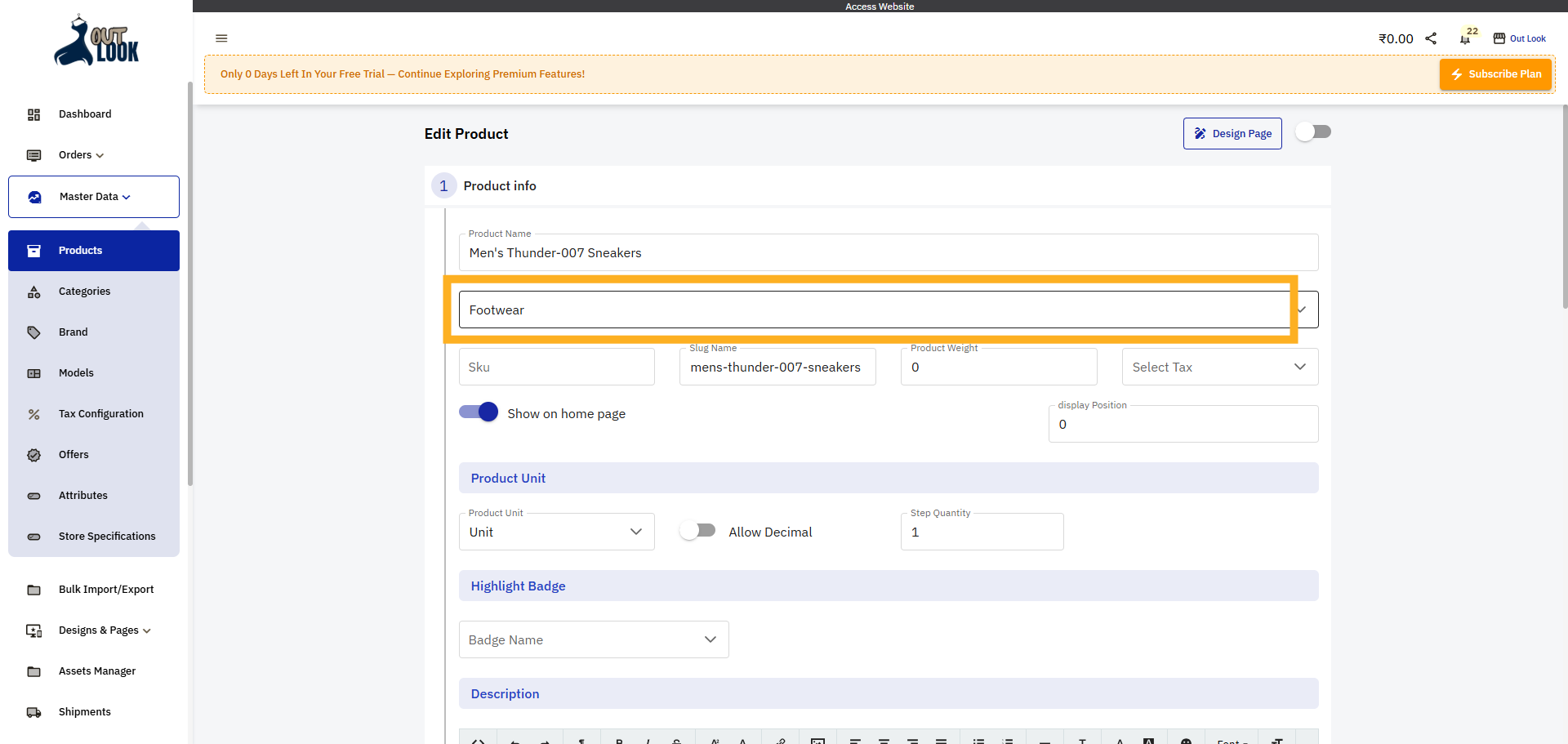 Select Category Dropdown