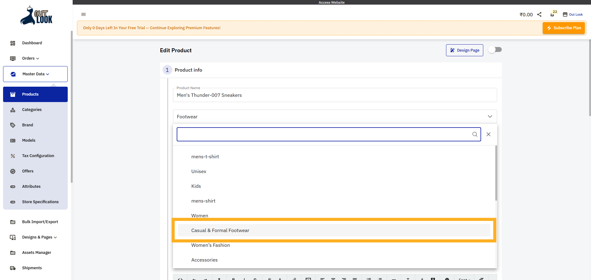 Choose Specific Category