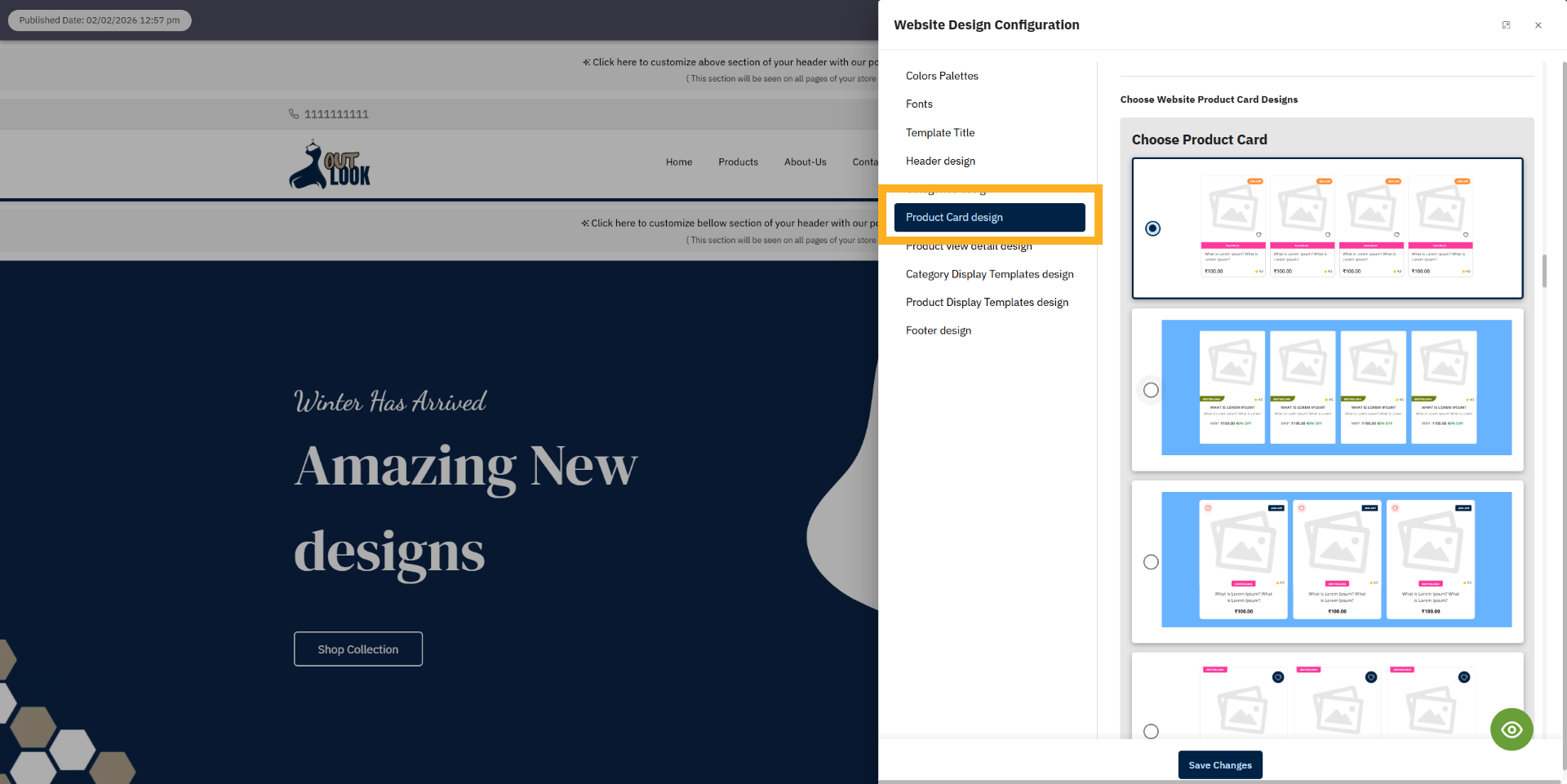 Product Card Design Options