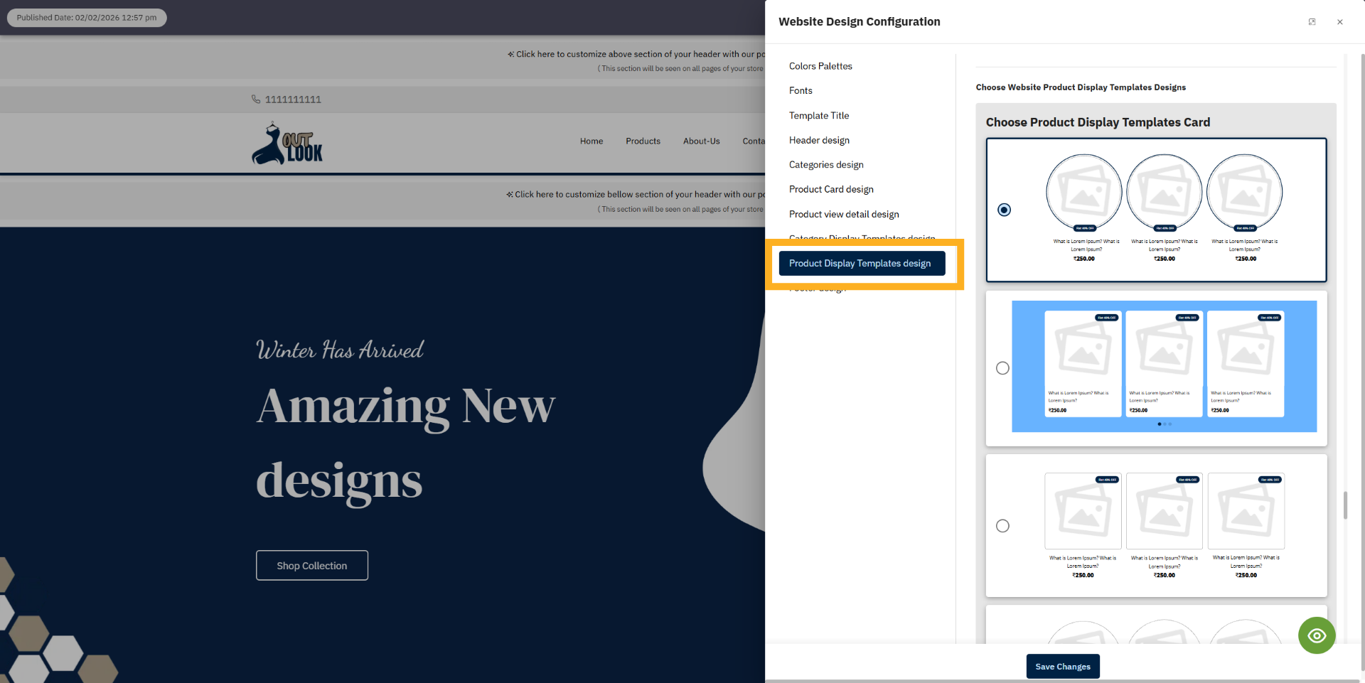 Open Top Product Template Design