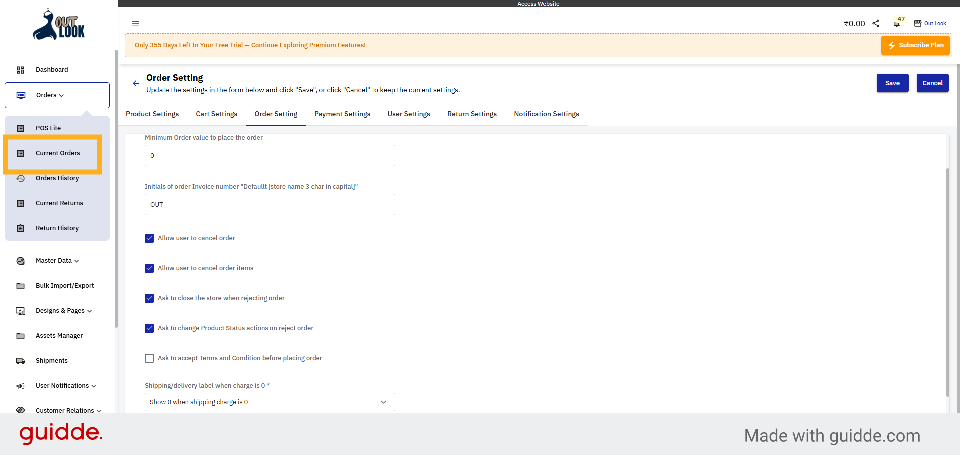 Select Current Orders