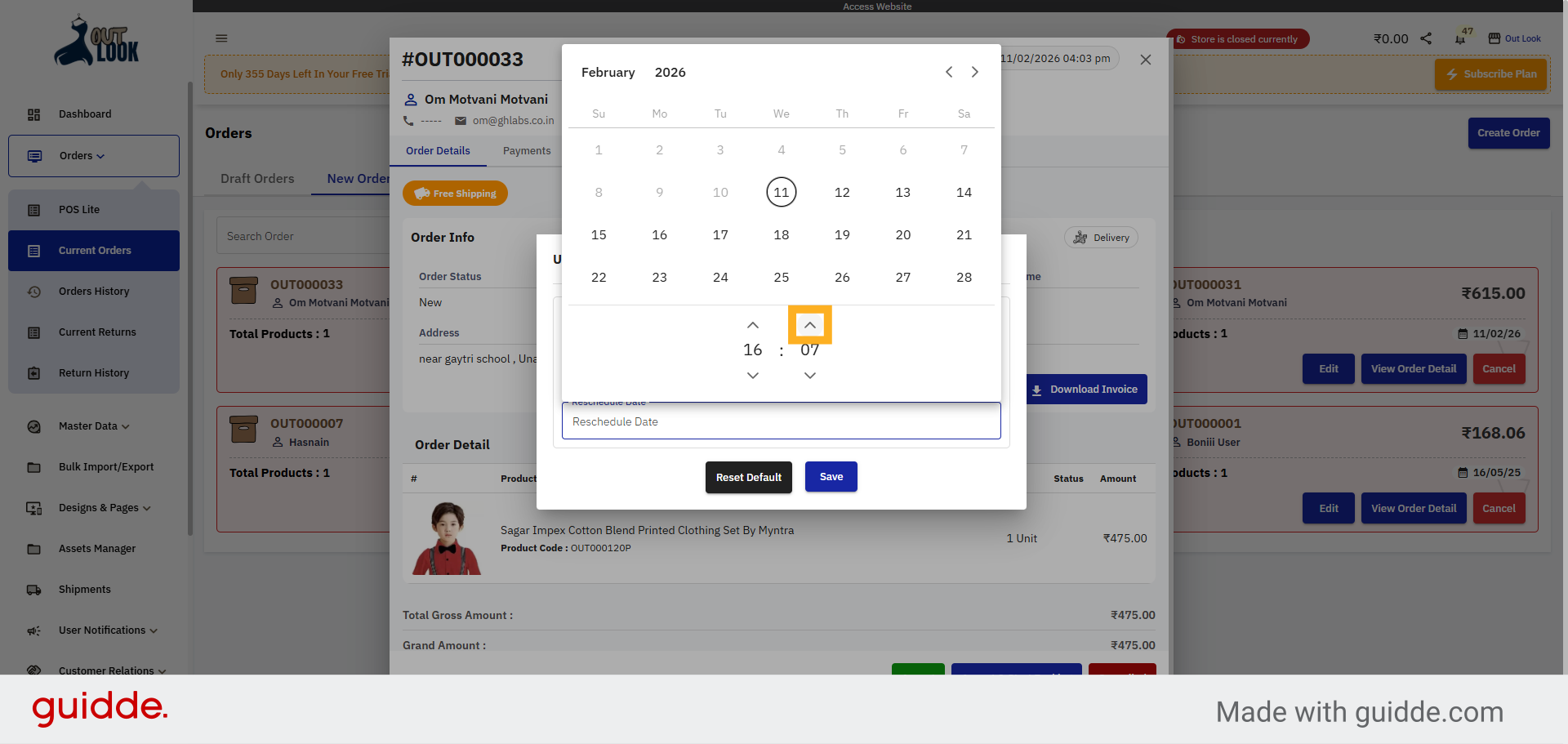Choose Date and Time