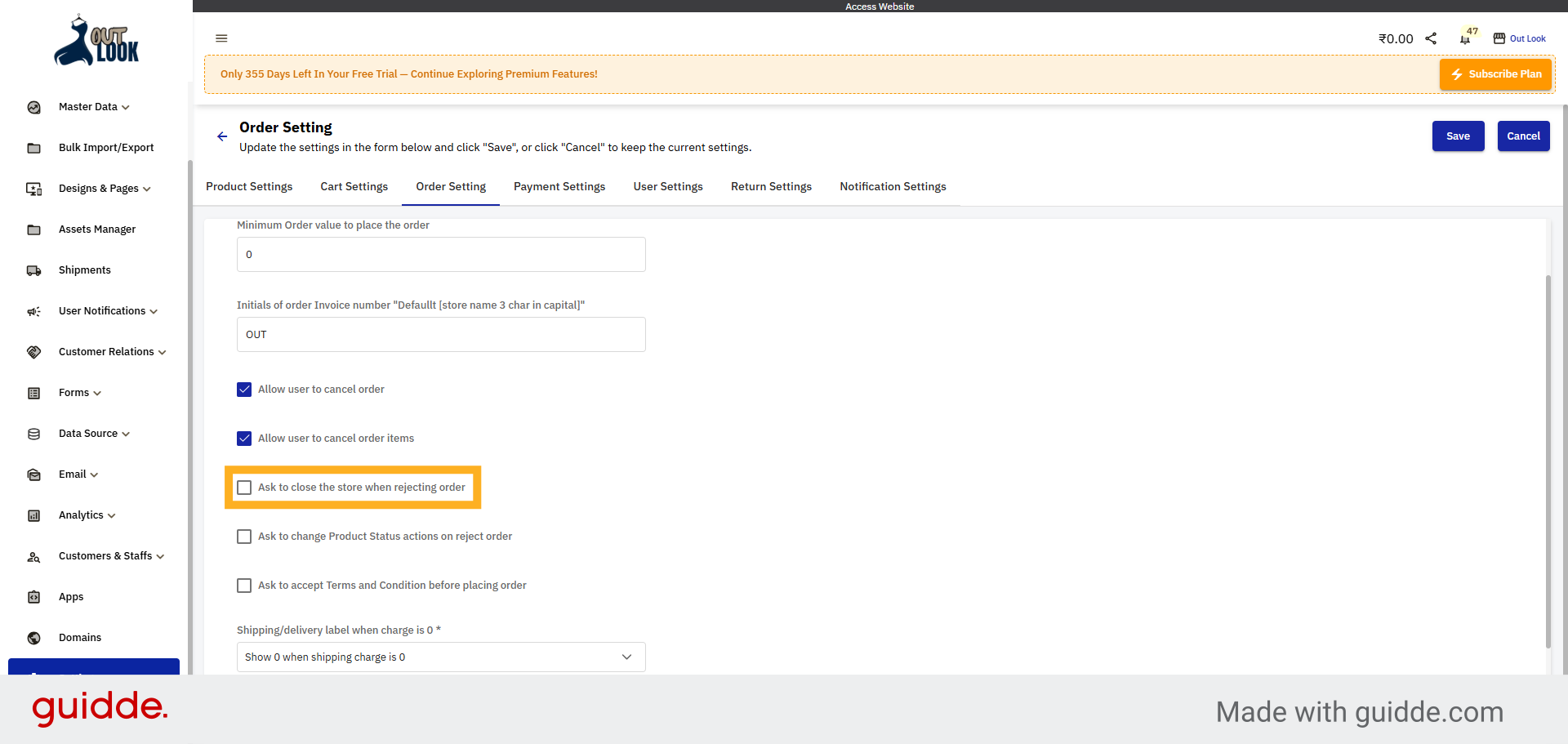 Enable Store Closure