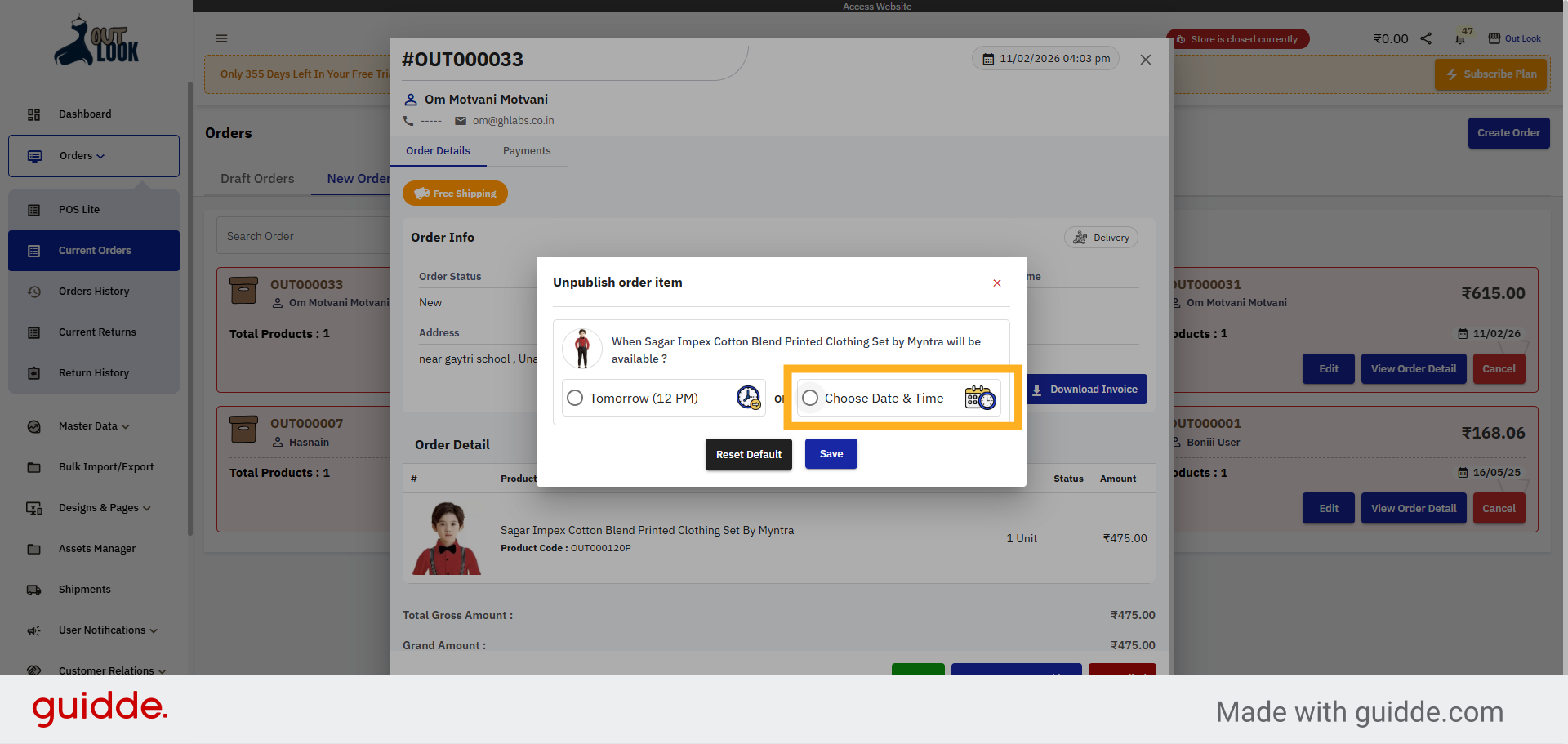 Open Date & Time Picker