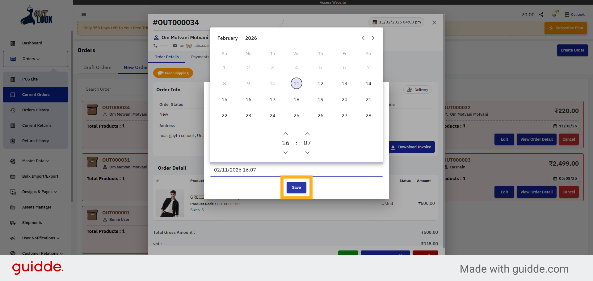 Save Reschedule Settings