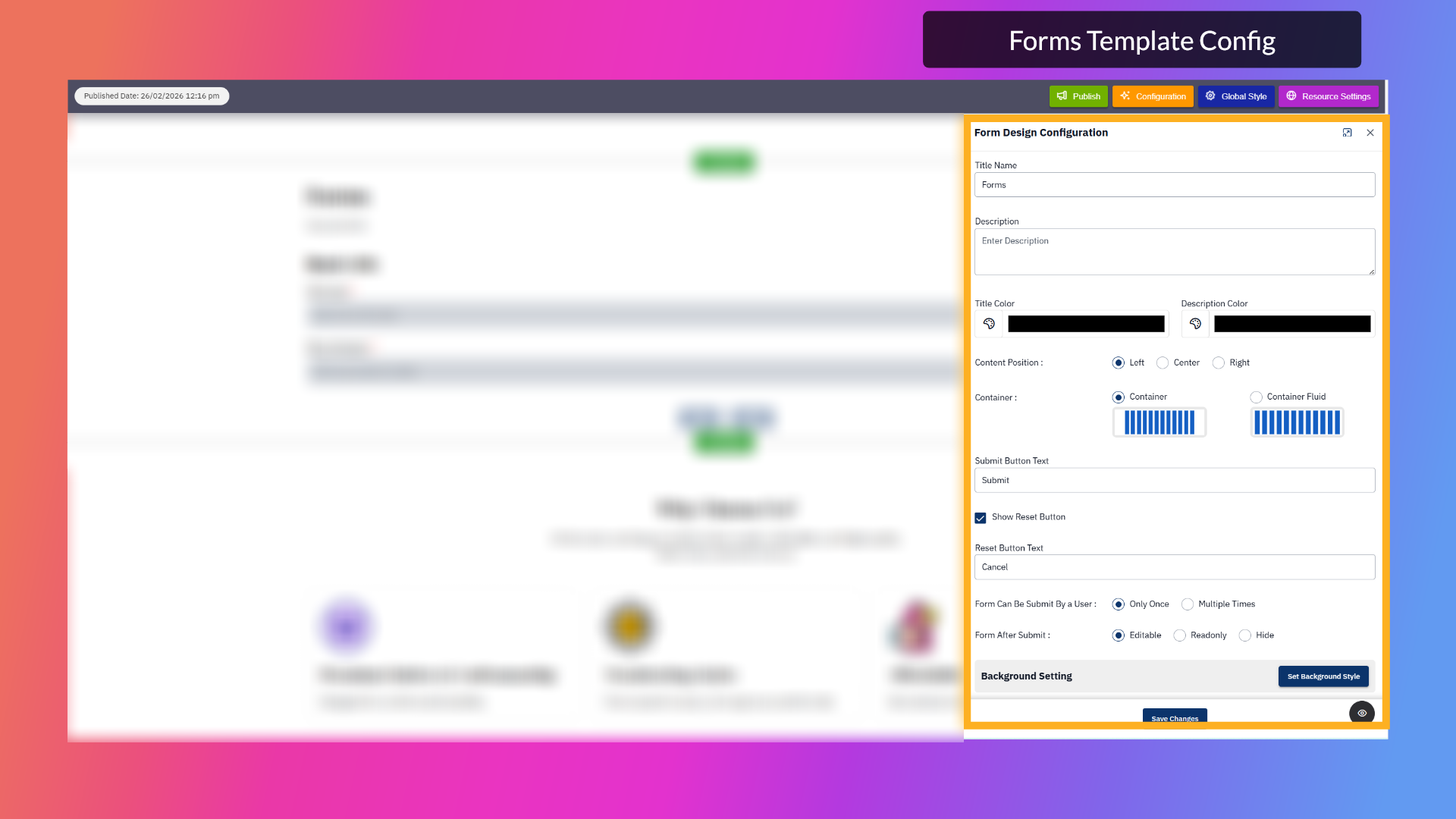 Forms Template  Config
