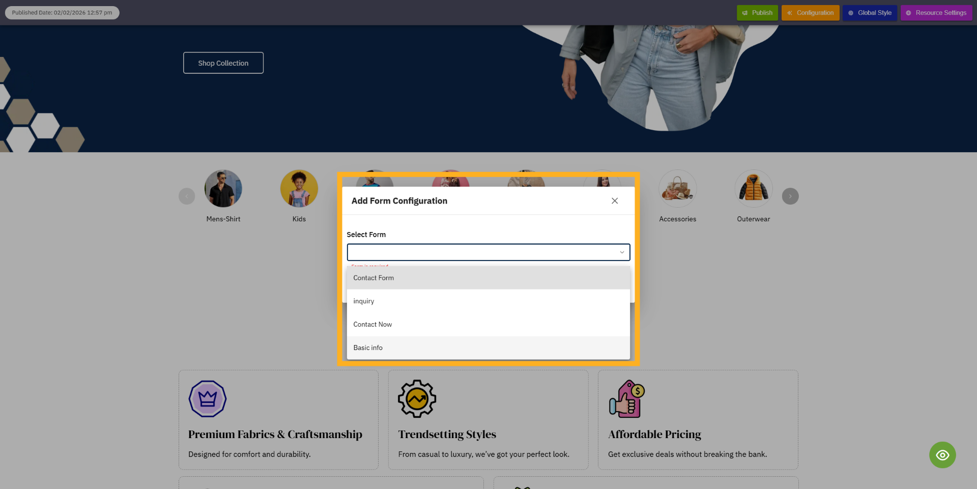 Select Basic Info Form