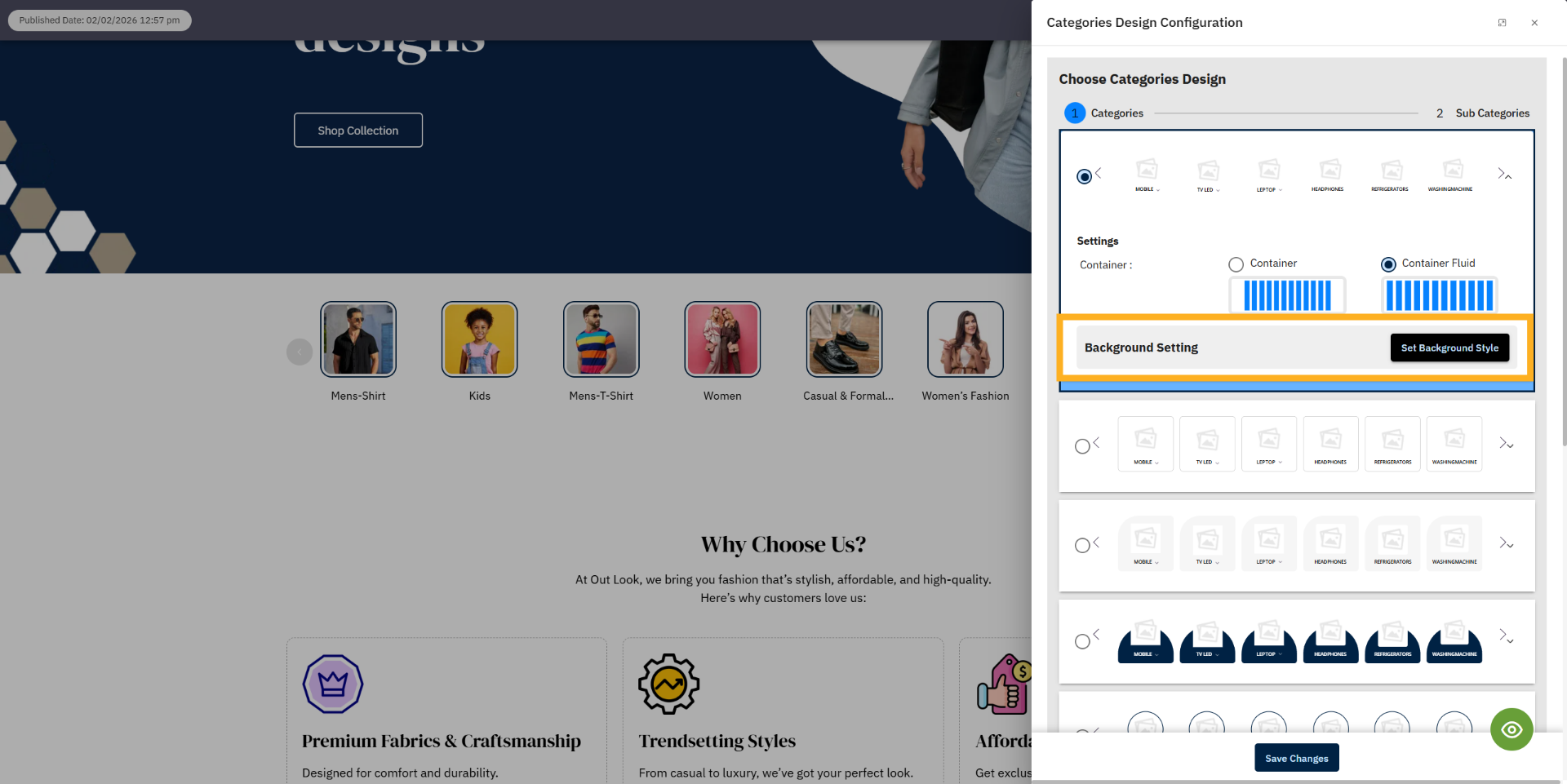 Click Set Background Style