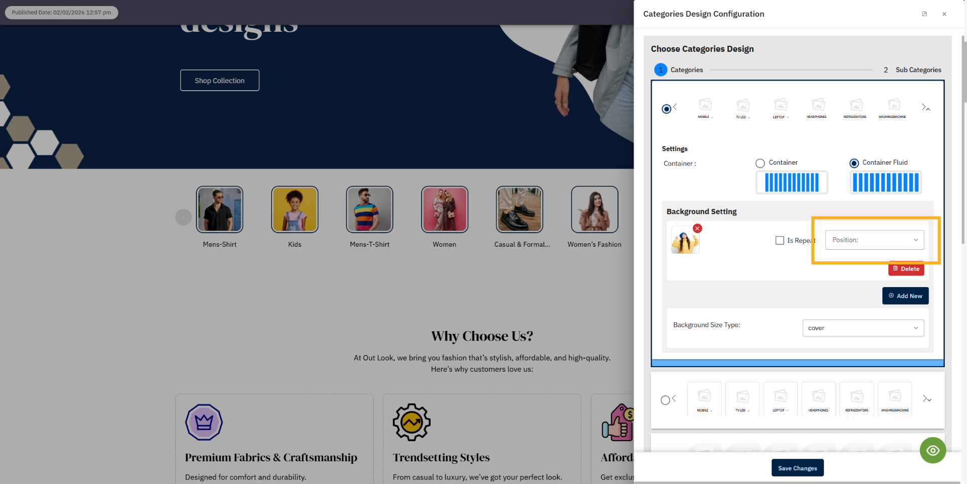 Open Image Position Options