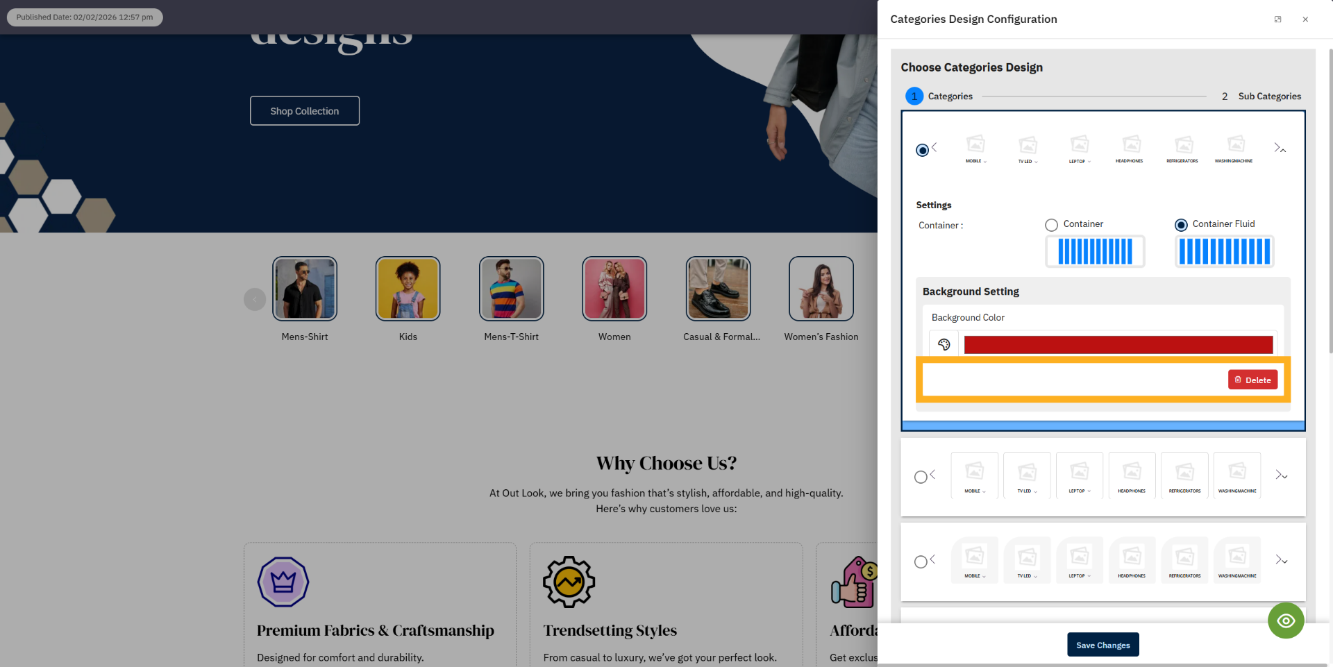 Delete Existing Color