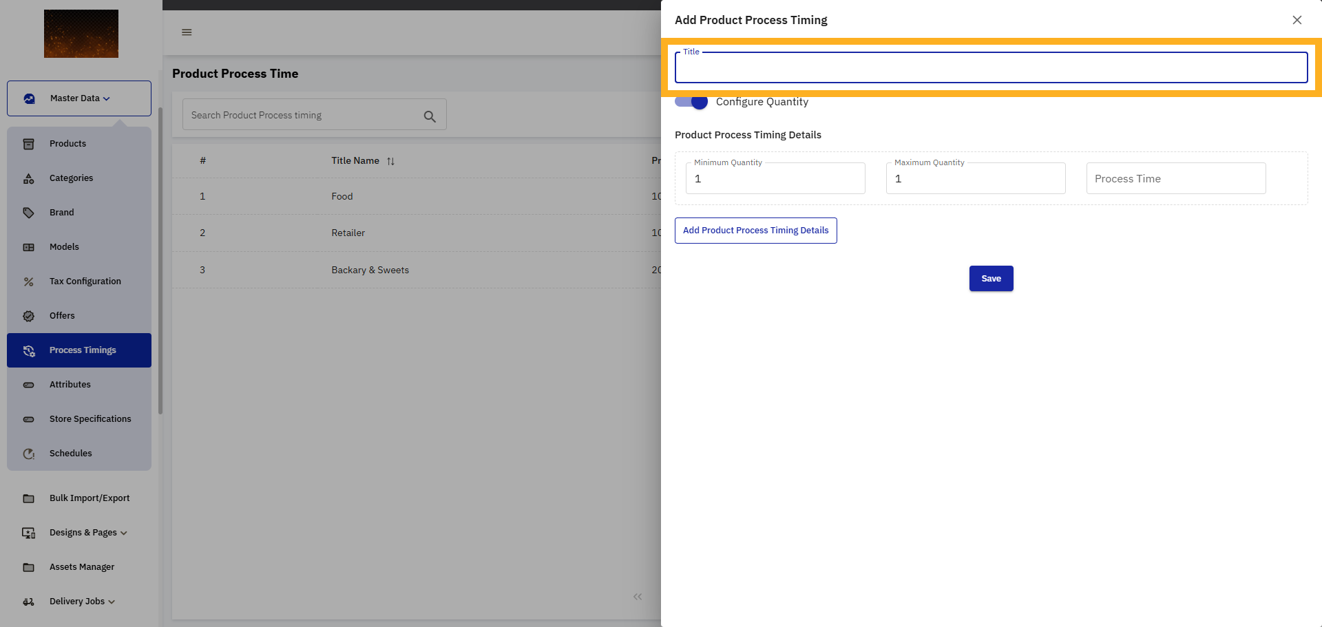 Enter Process Time Title