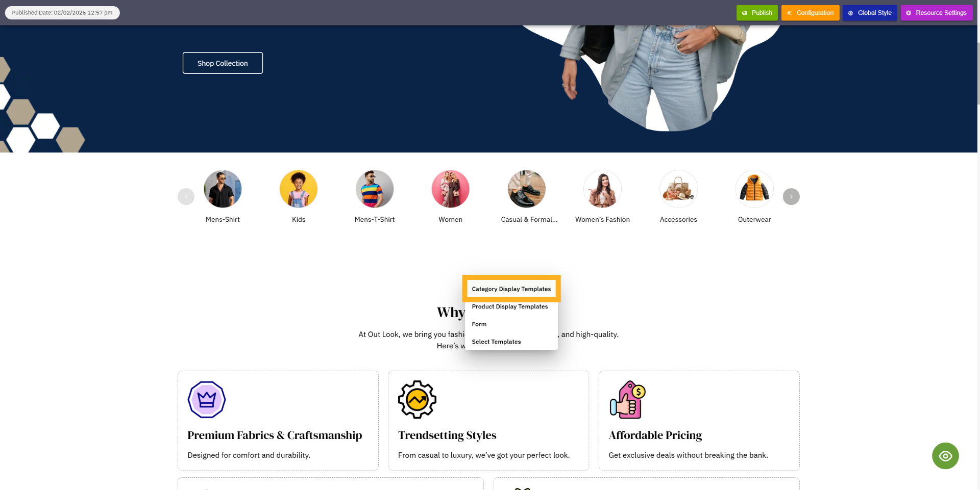 Open Category Display Templates