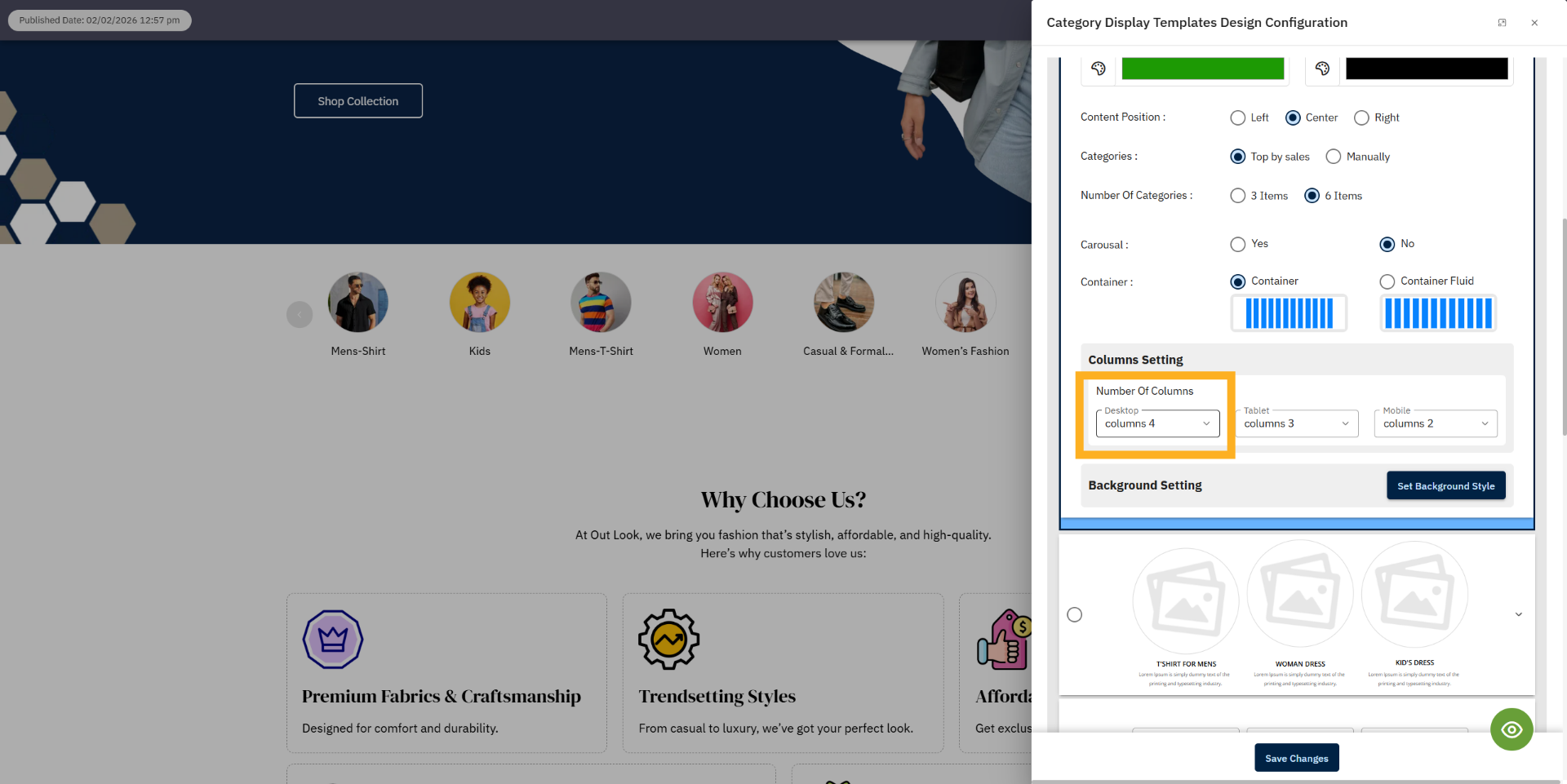 Choose desktop columns