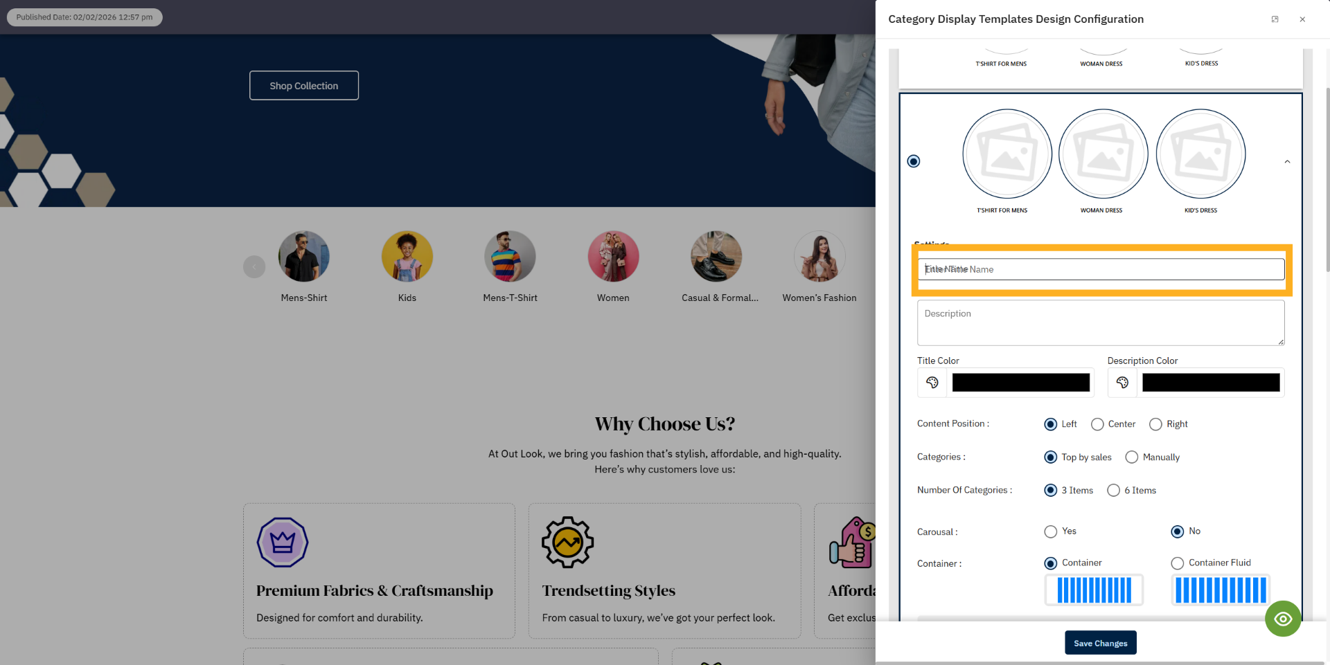 Click Title Name Field