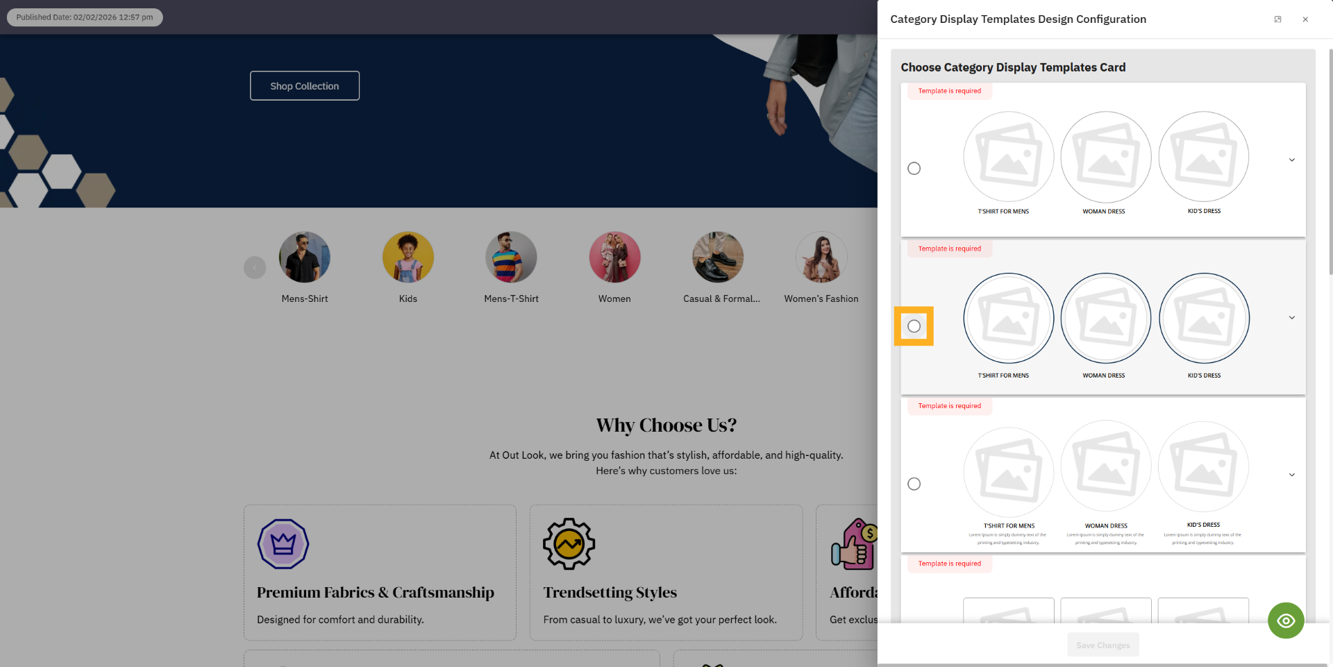 Select Template Design