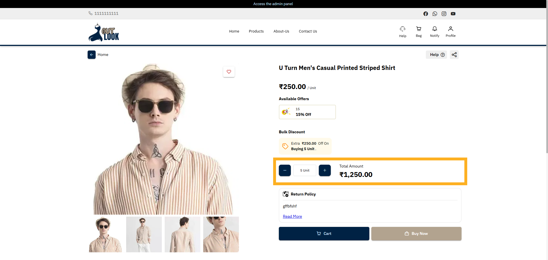 View Total Amount For Bulk Units