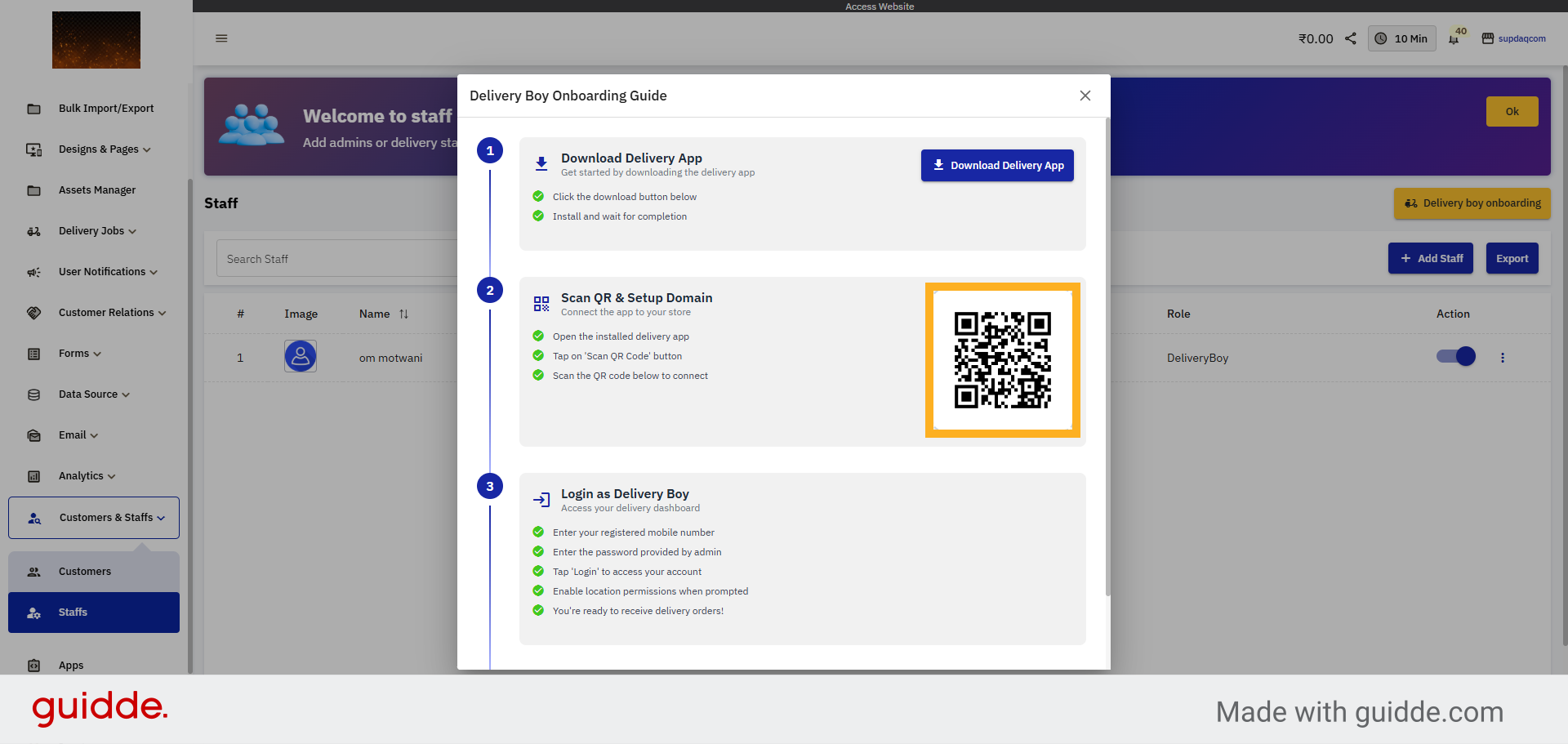 Scan QR Code & Set Up Domain