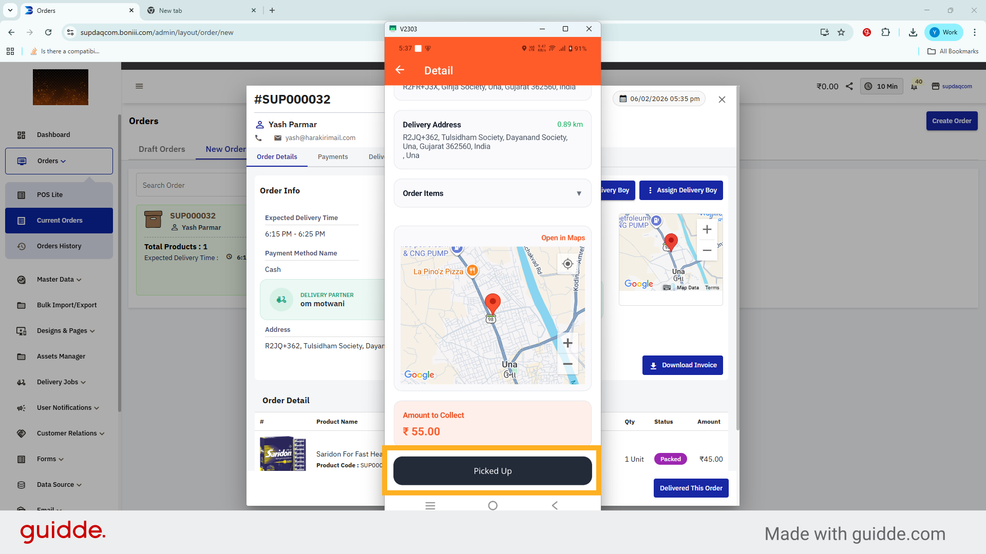Mark Order as Picked Up