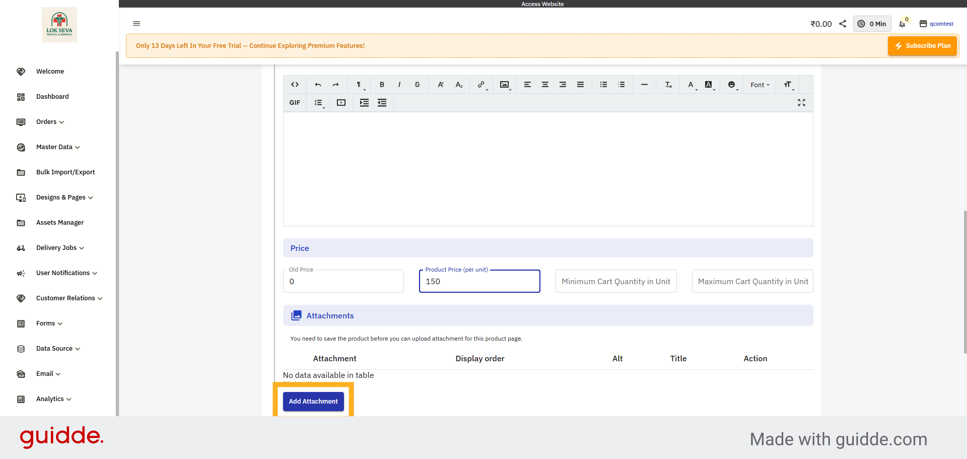 Add Product Attachment