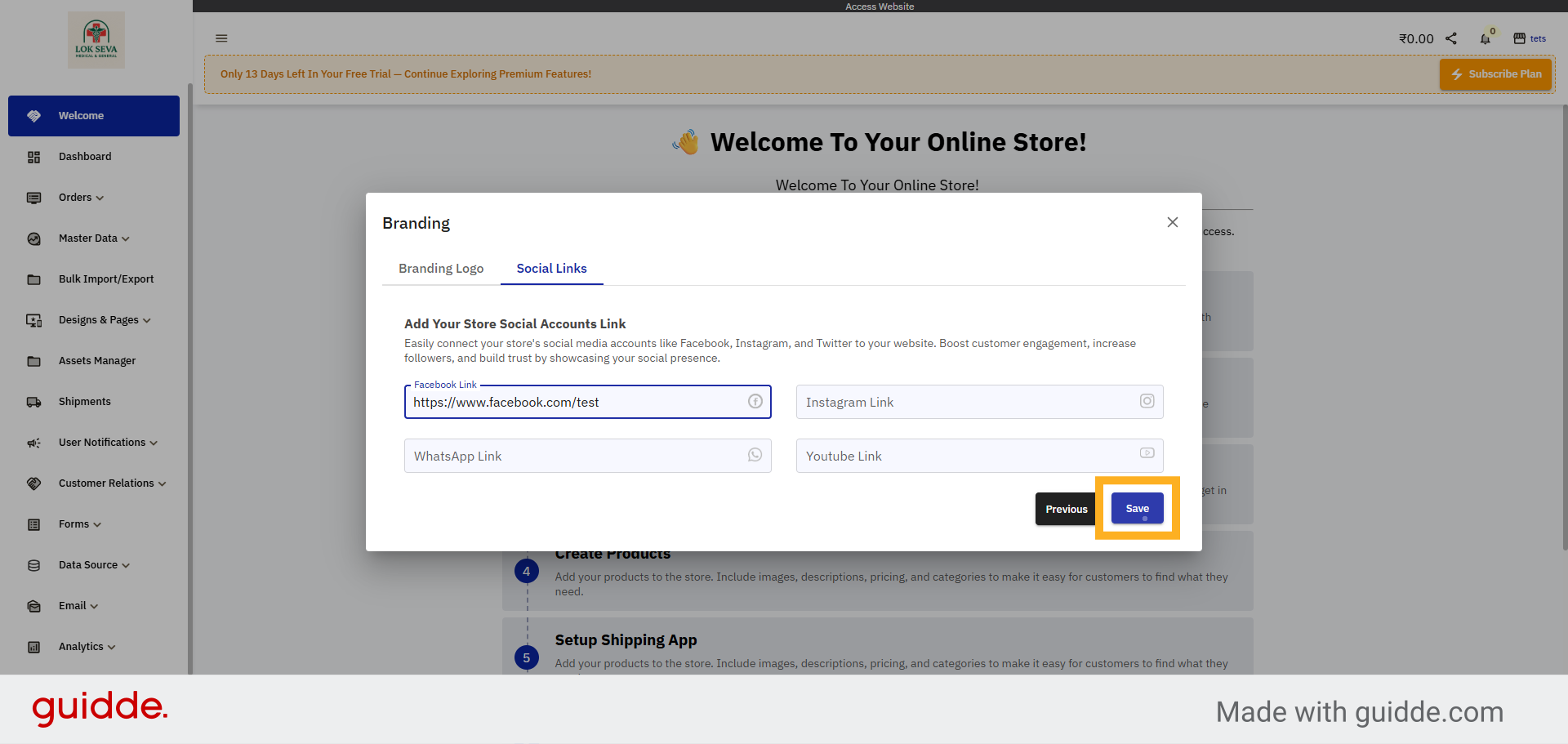 Save Social Media Link