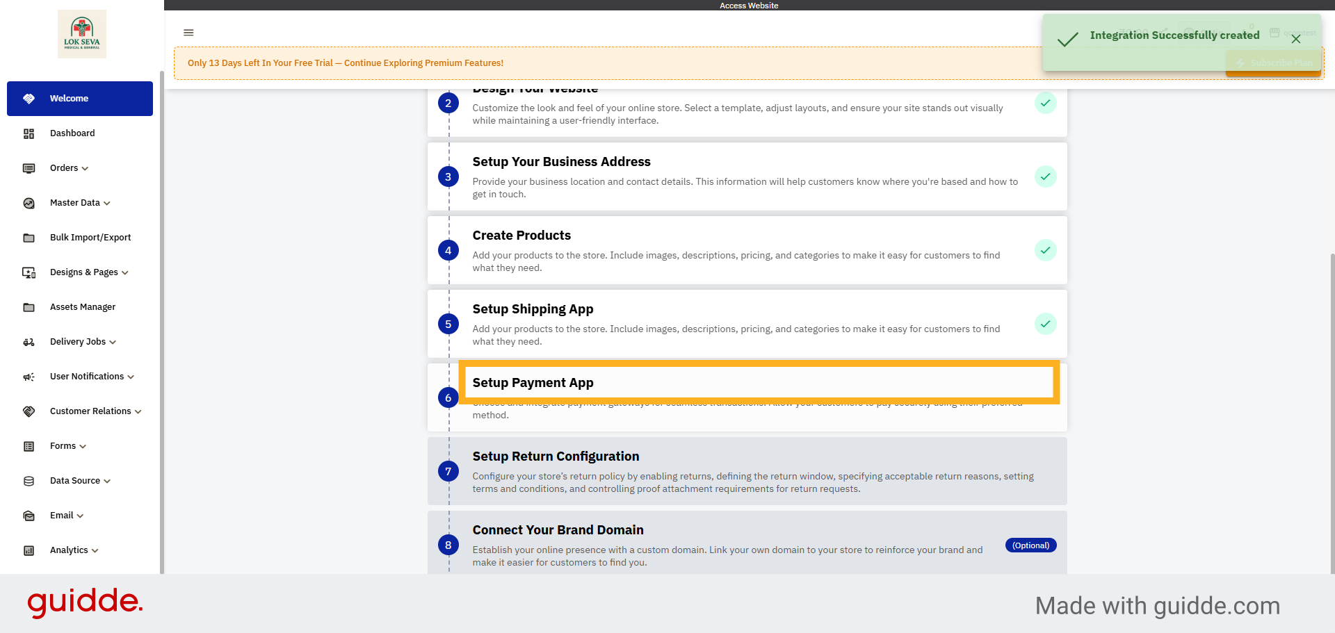 Access Payment App Setup