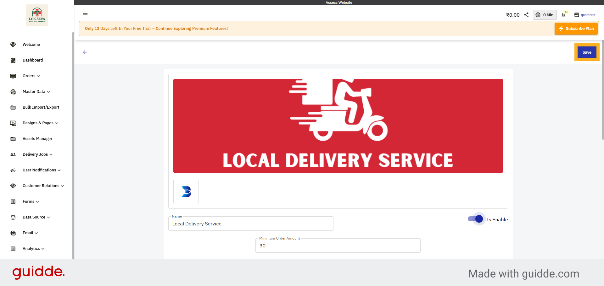 Save Shipping App Settings