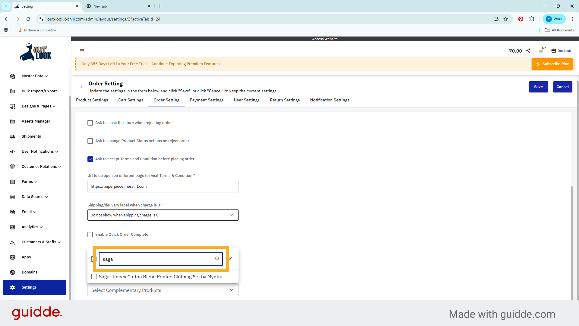 Enter Product Search Term