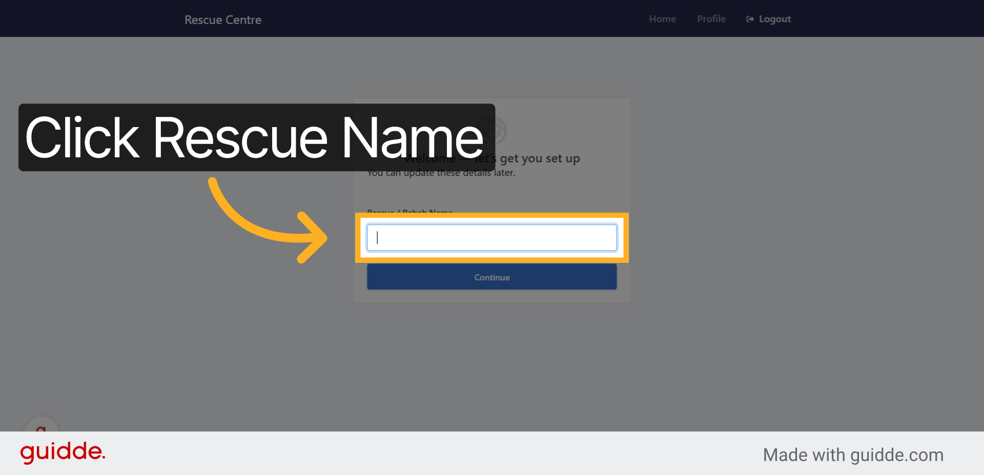 Select Rescue Name Field