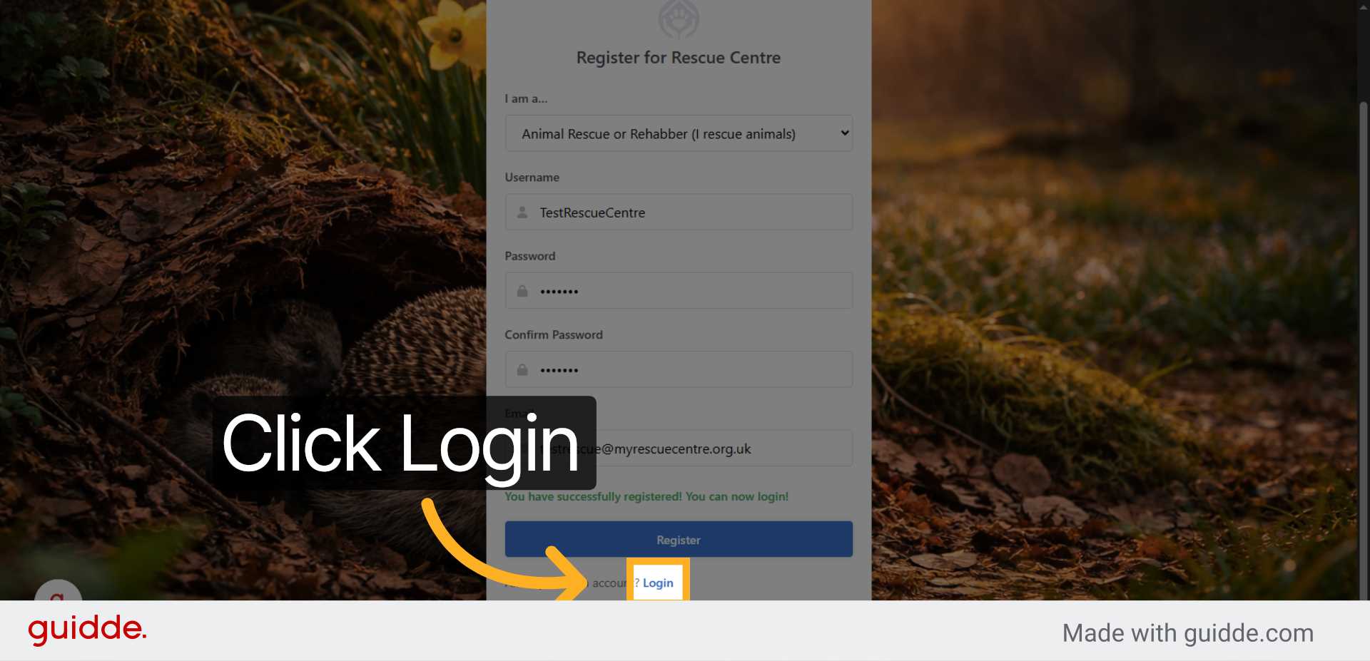 Access Login Page