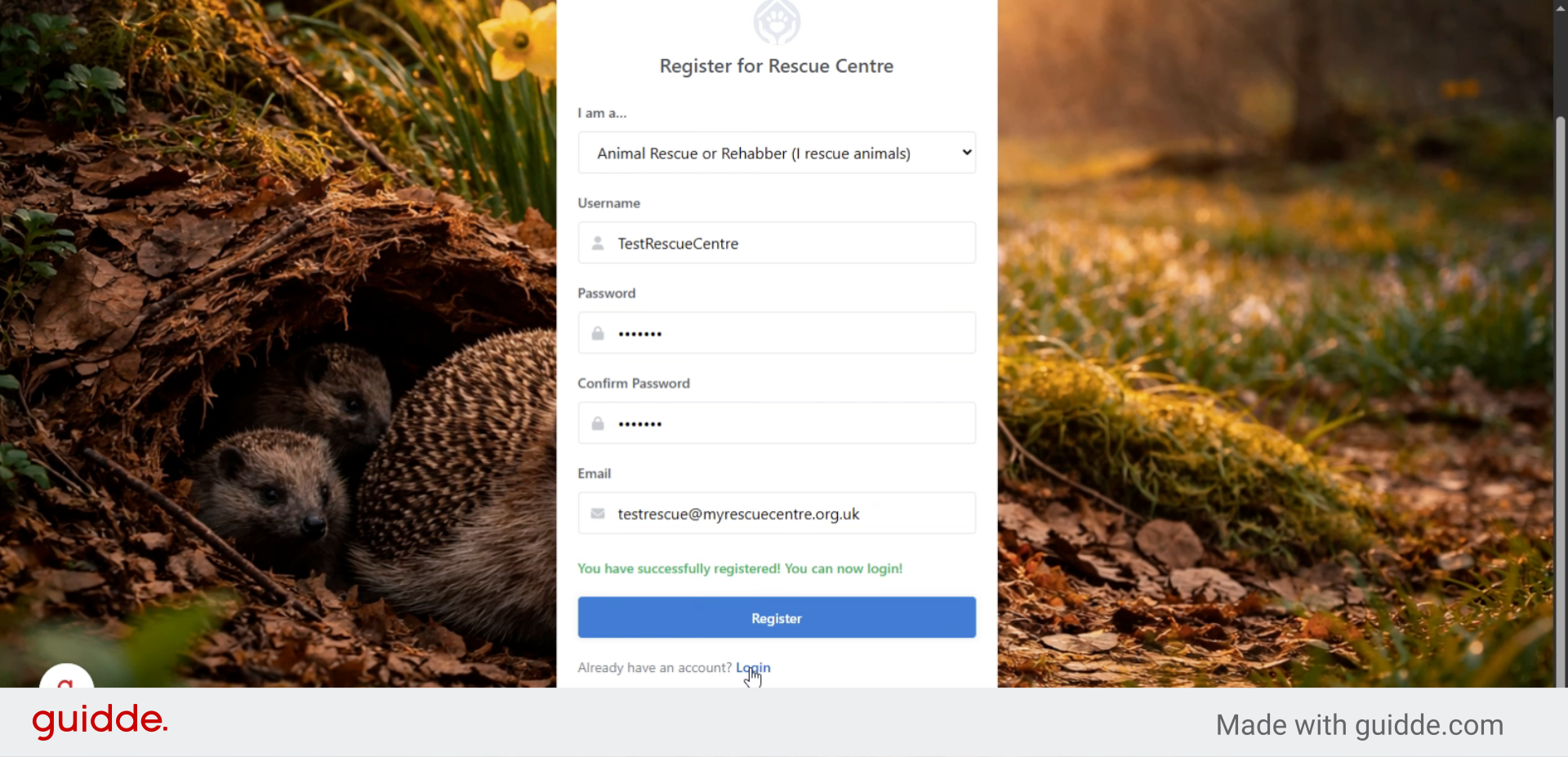 Enter Login Username