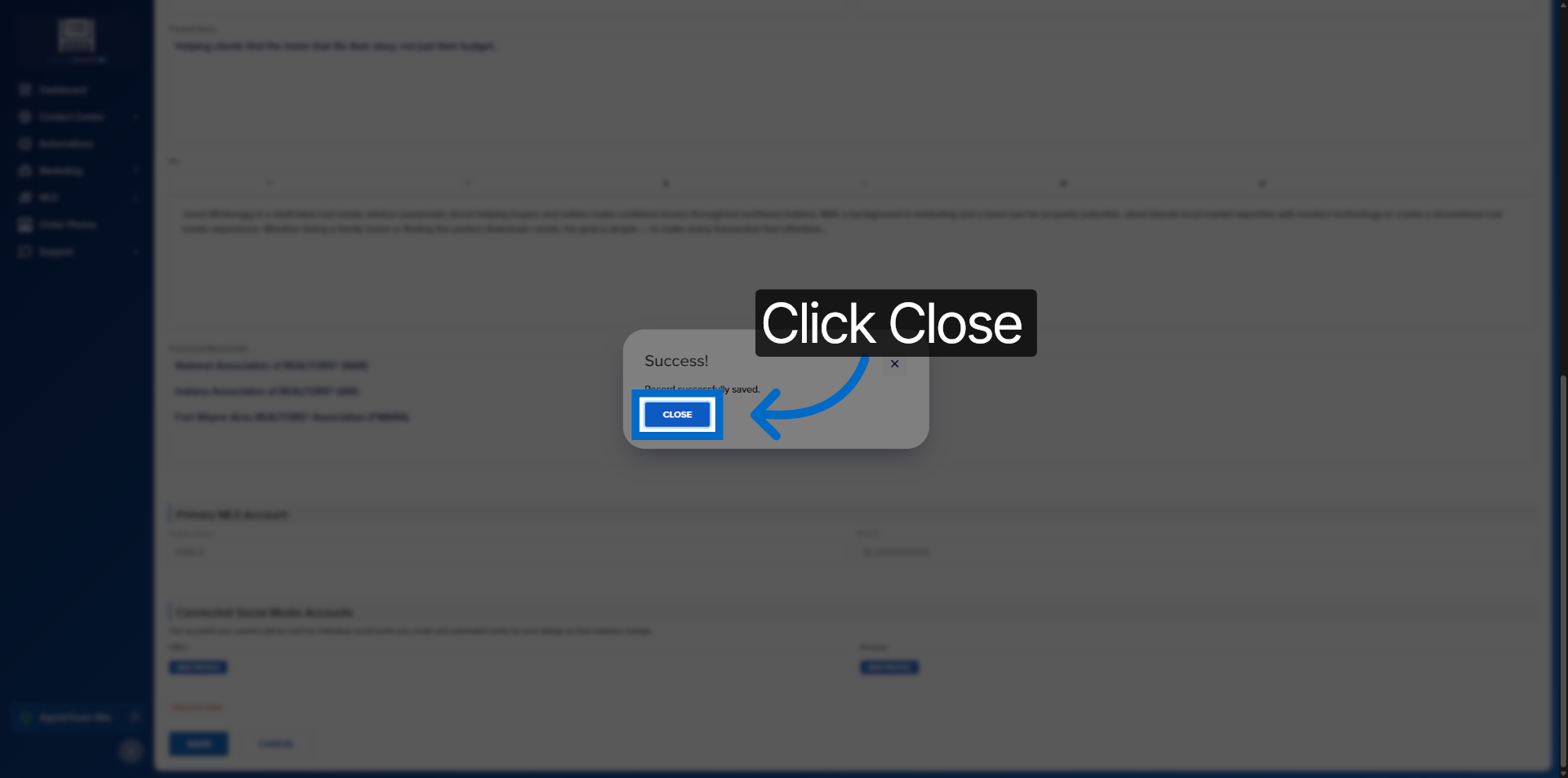 Close Settings Interface