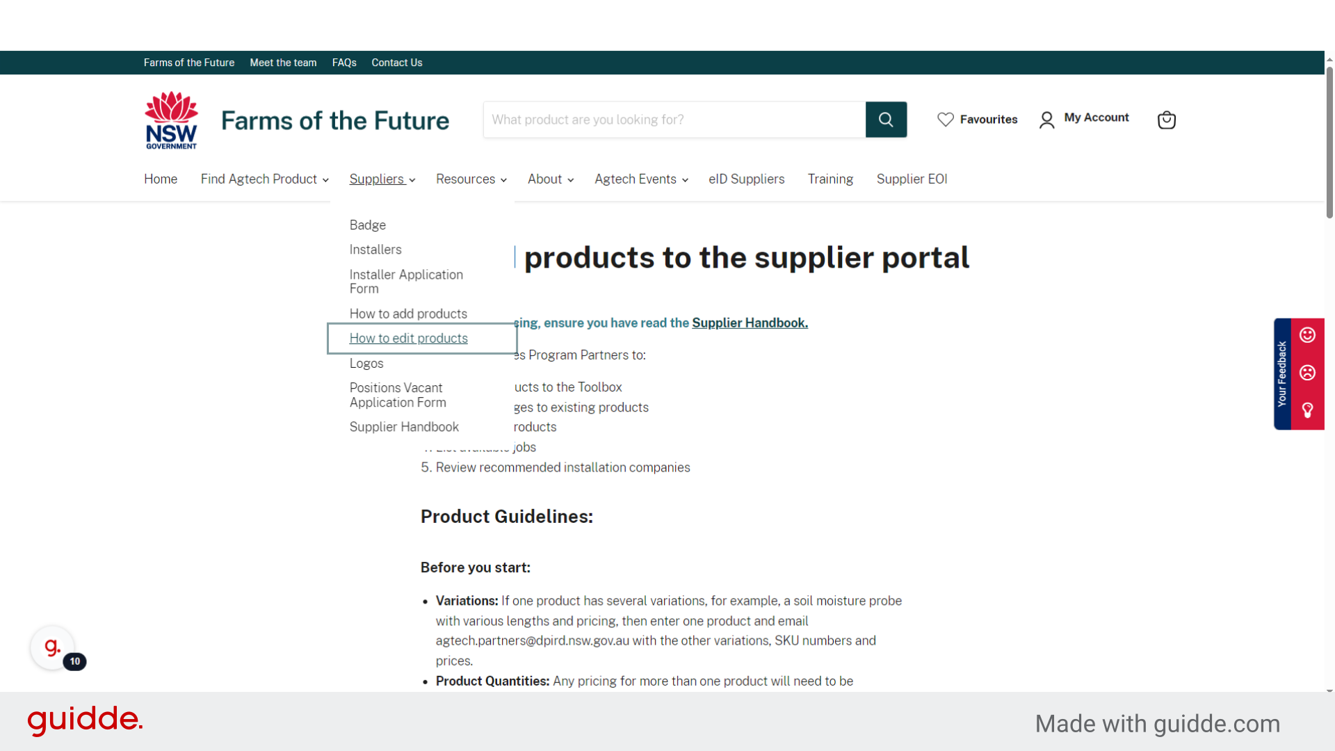 Click 'How to edit products'