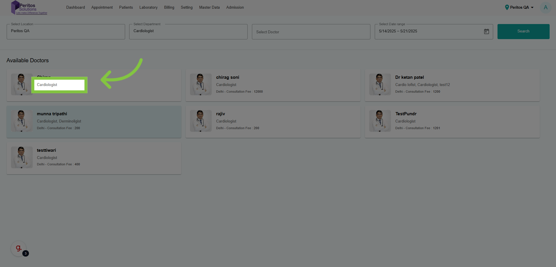 Click 'Cardiologist'