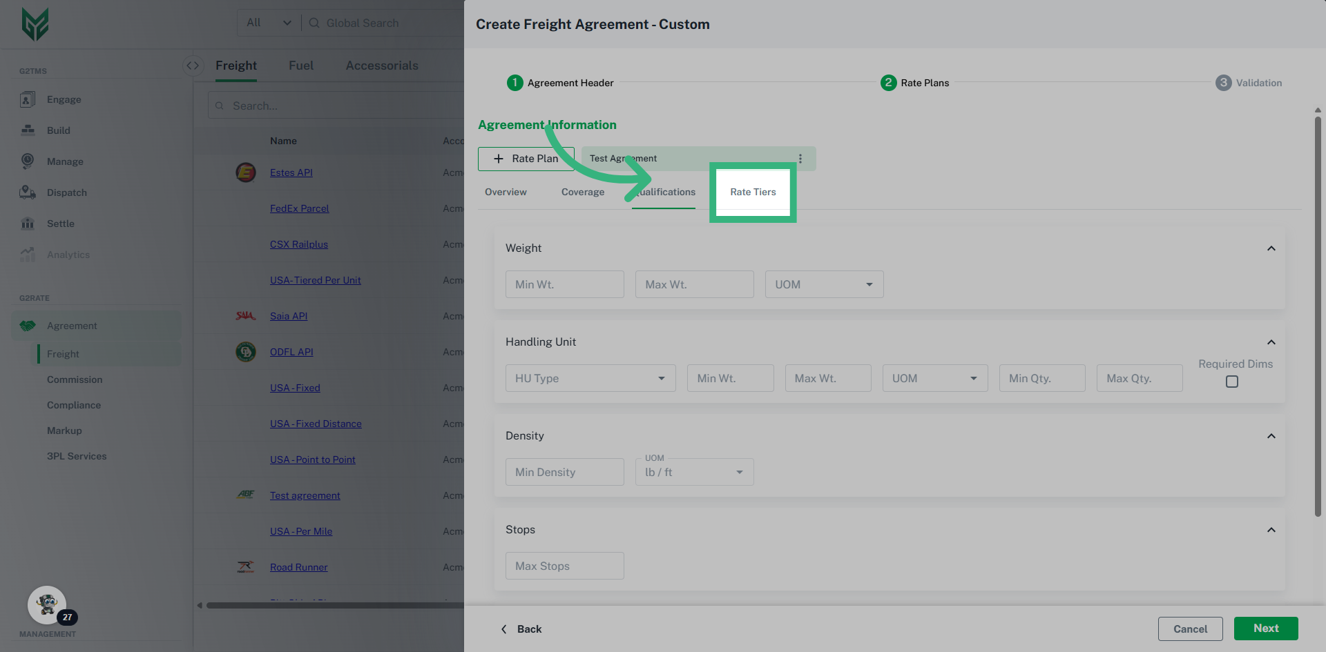 Enter any additional qualifications then click 'Rate Tiers'