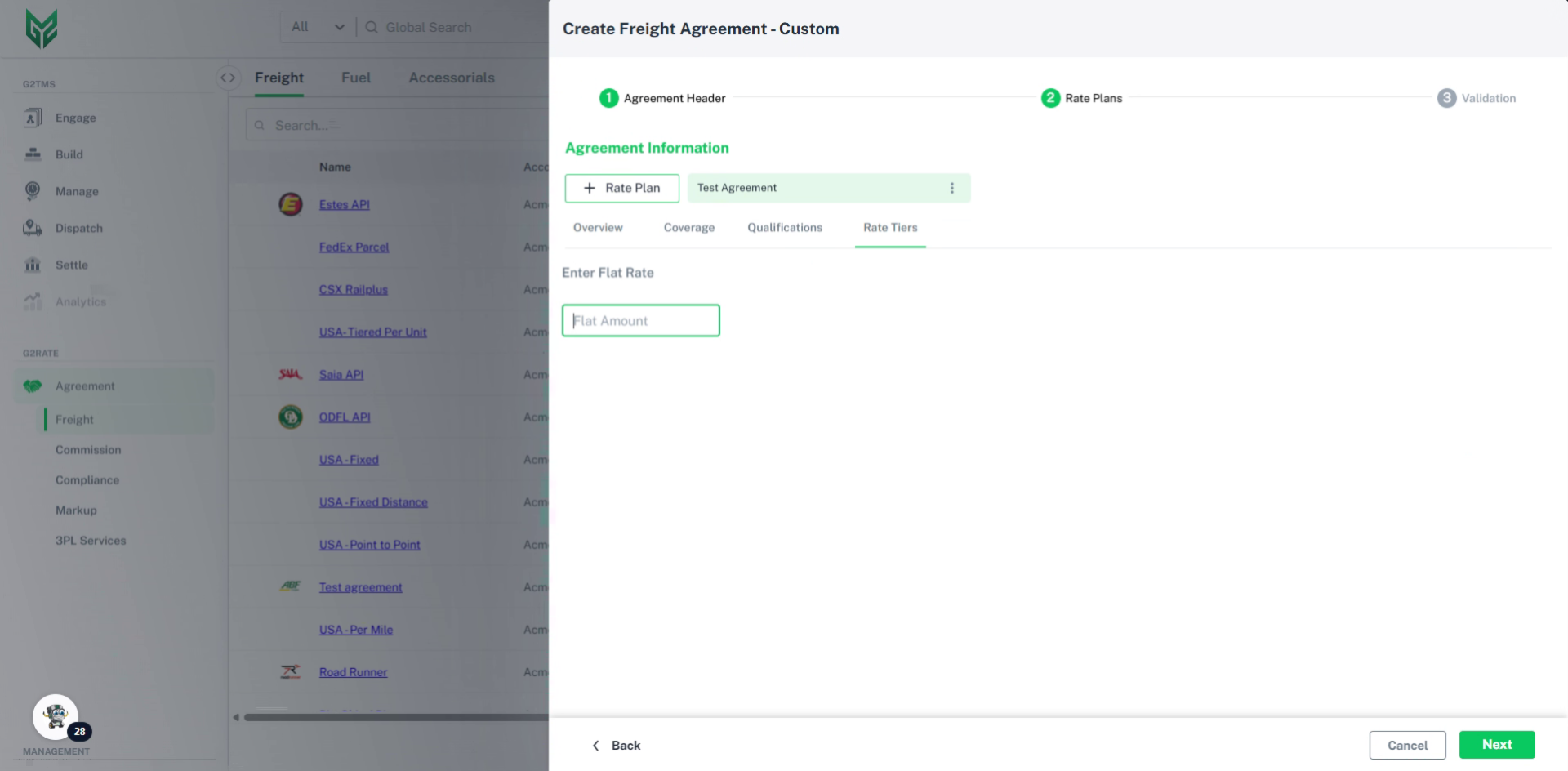 Enter the agreement amount
