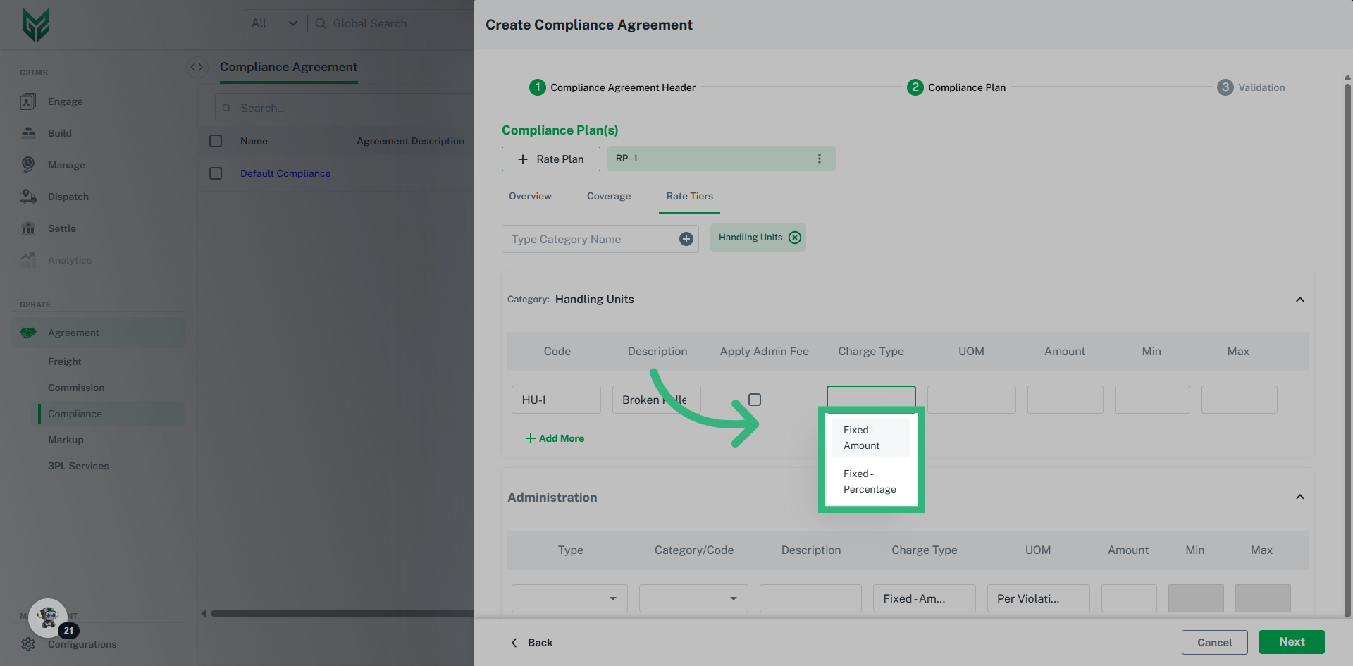 Click 'Fixed - Amount'