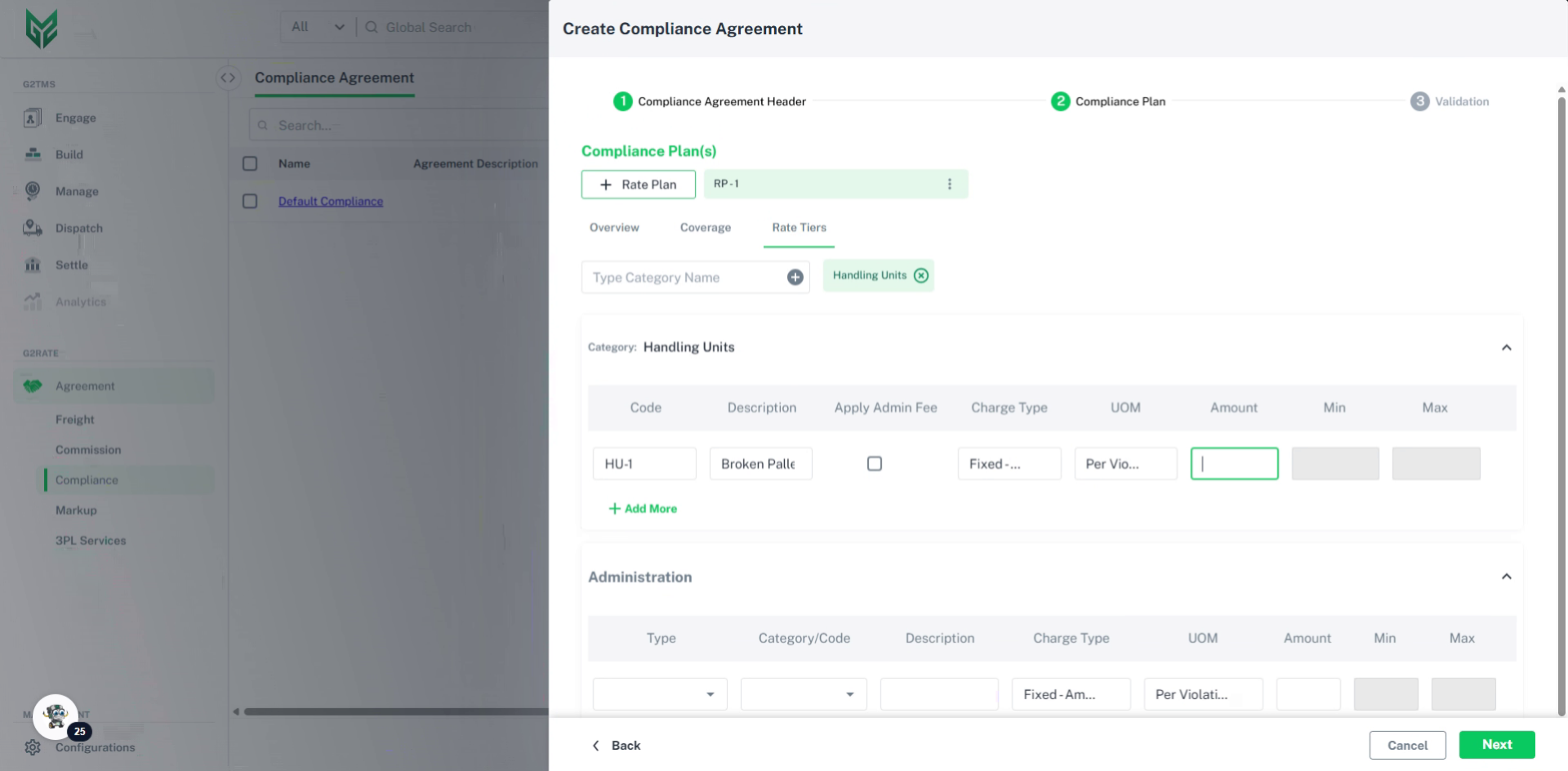 Fill in the 'Amount' field