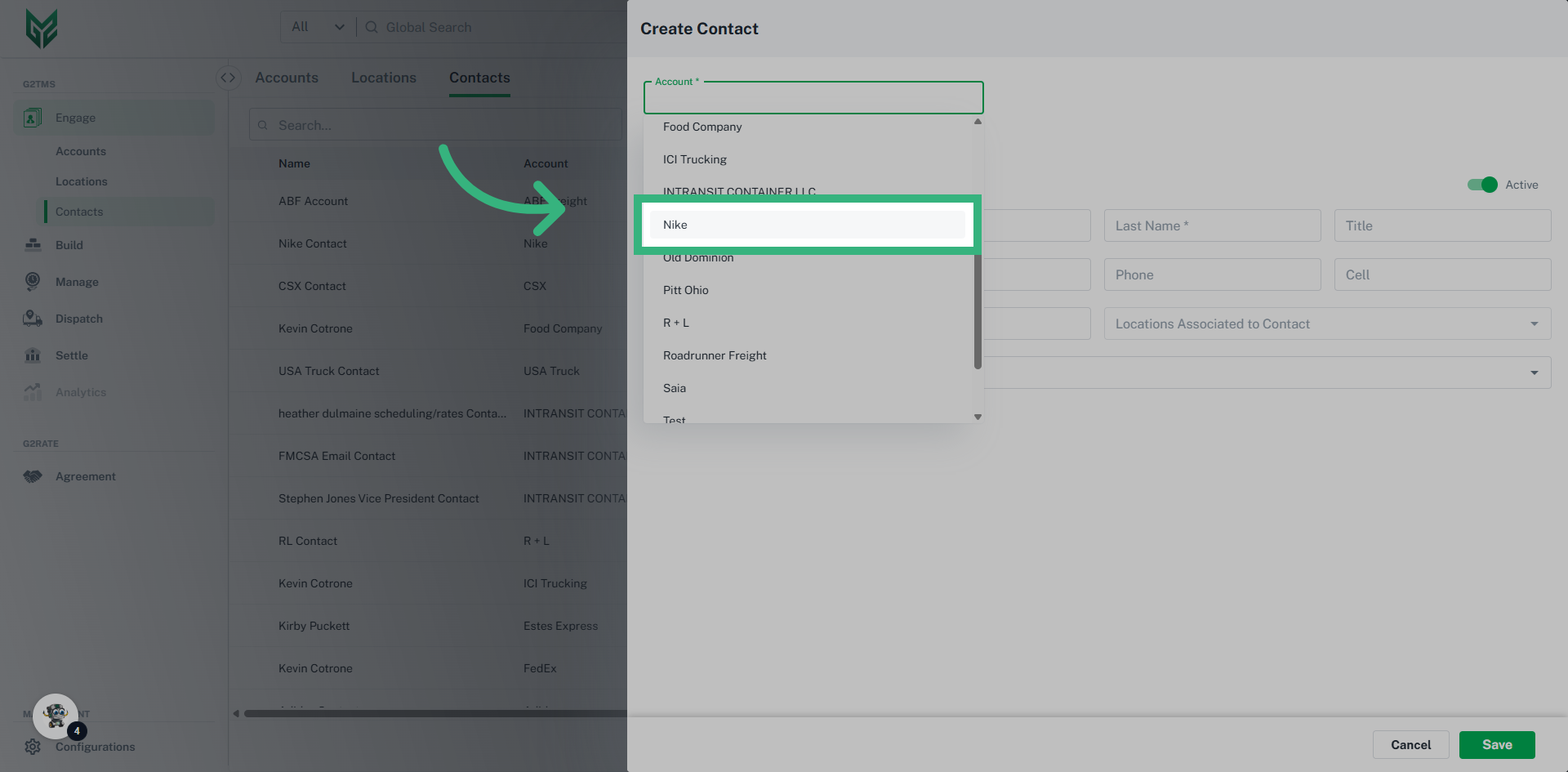 Assign the contact to an account