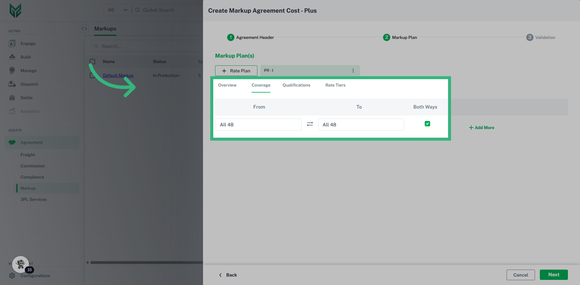 Fill 'coverage area'