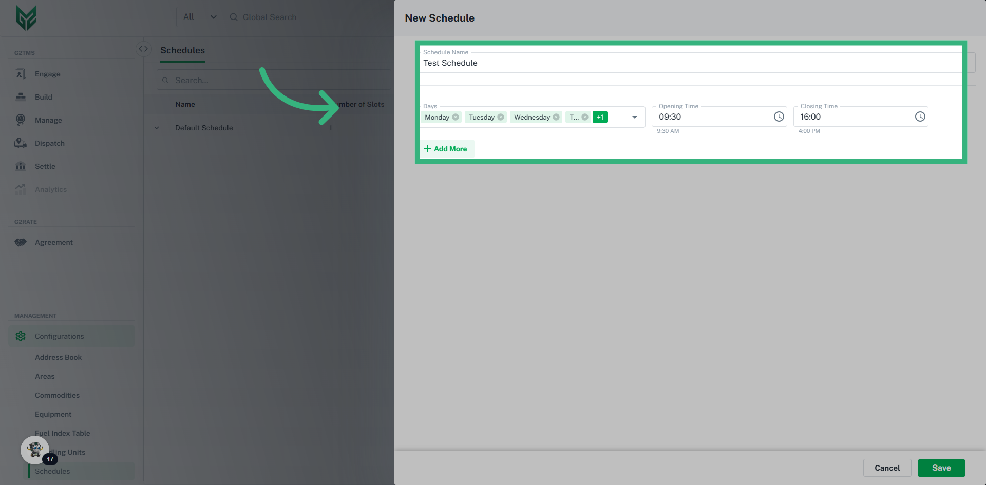 Click 'Add More' if needed