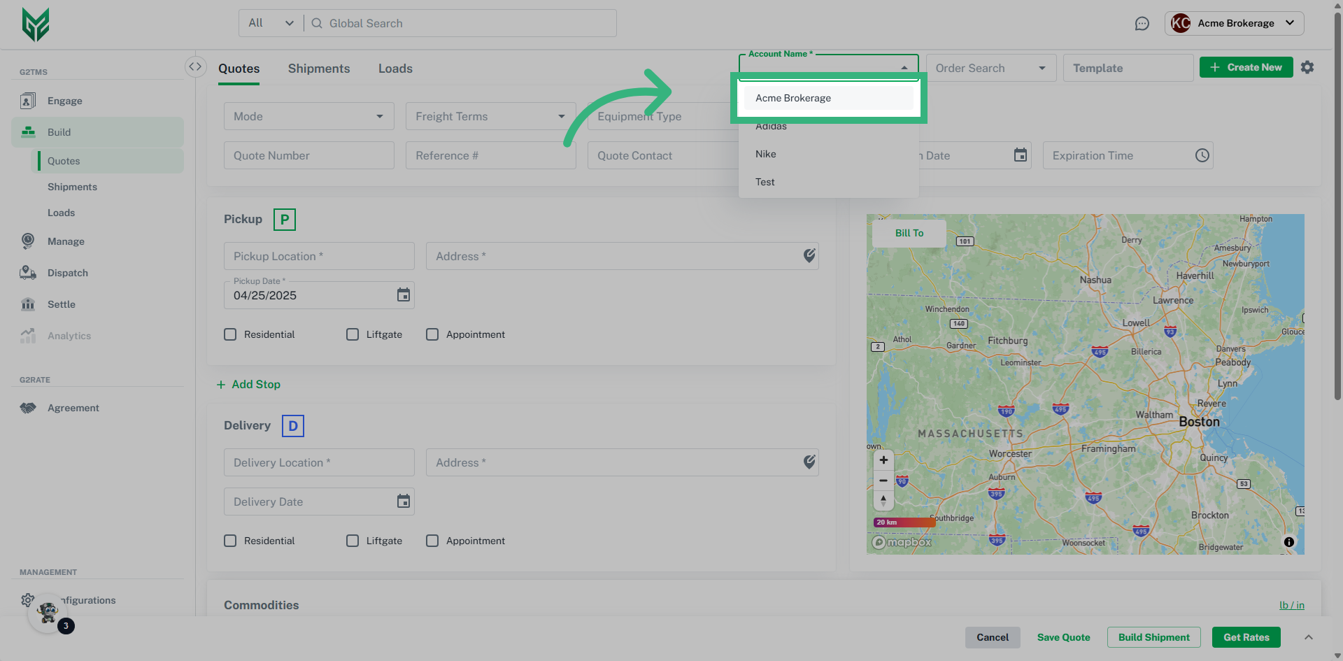 Select the account name if applicable