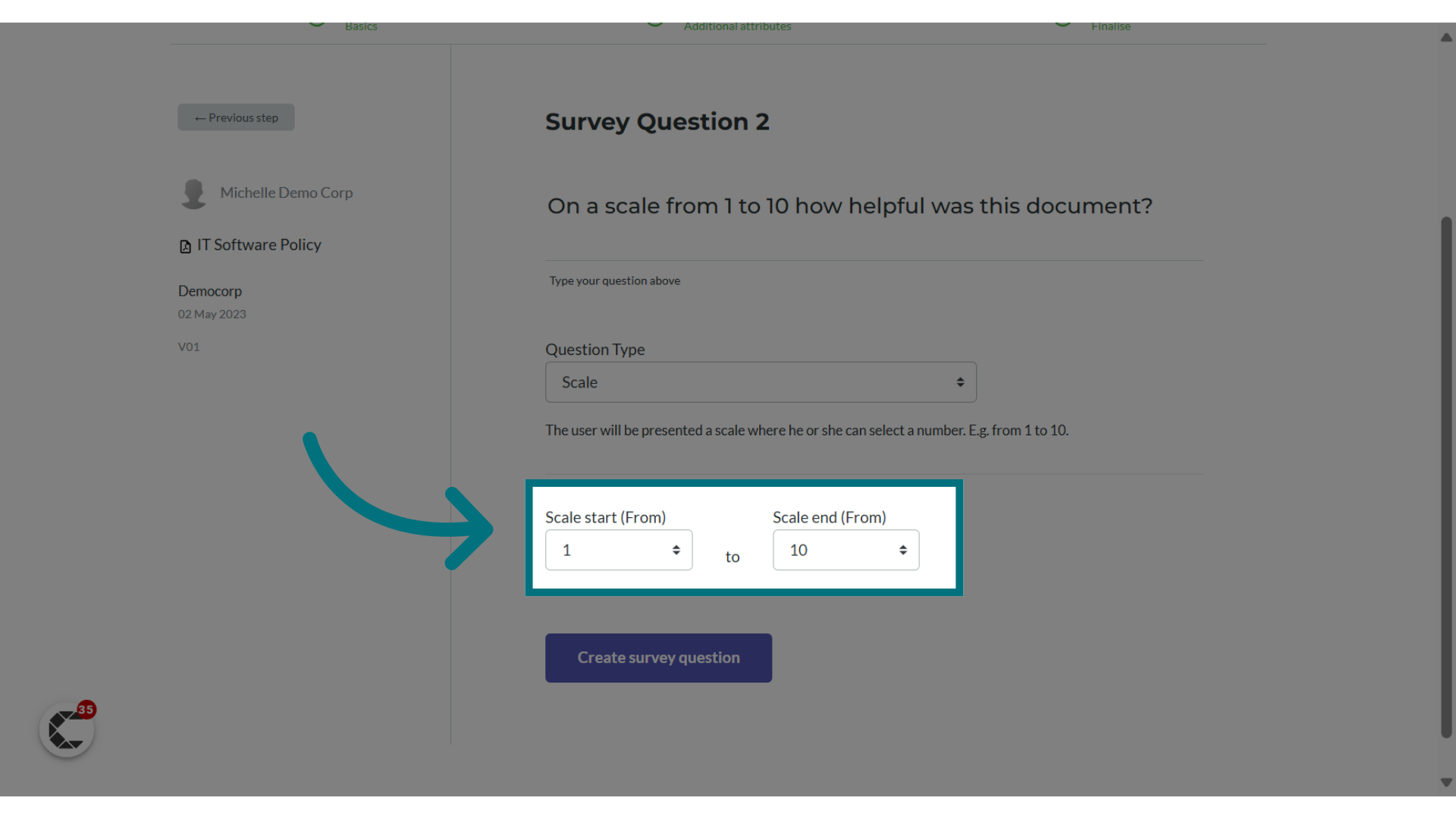 Optionally, change the scale range