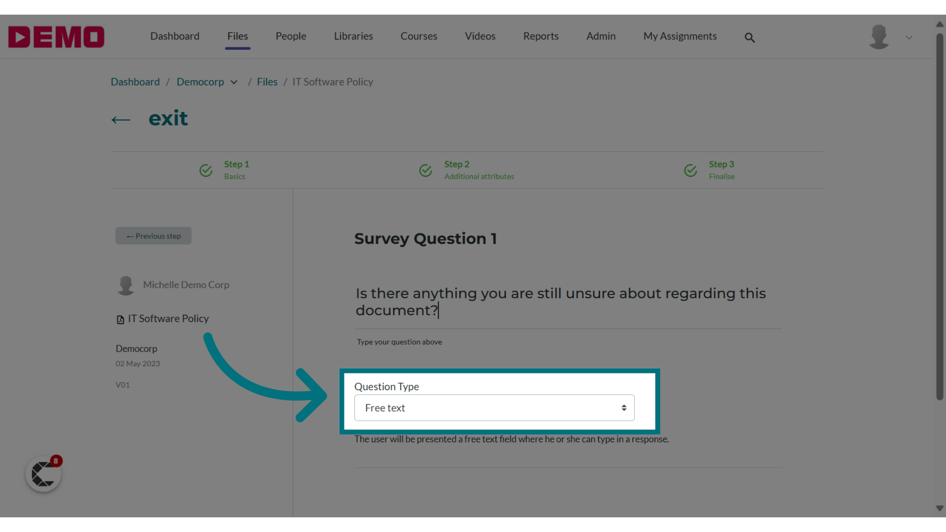 Choose a question type