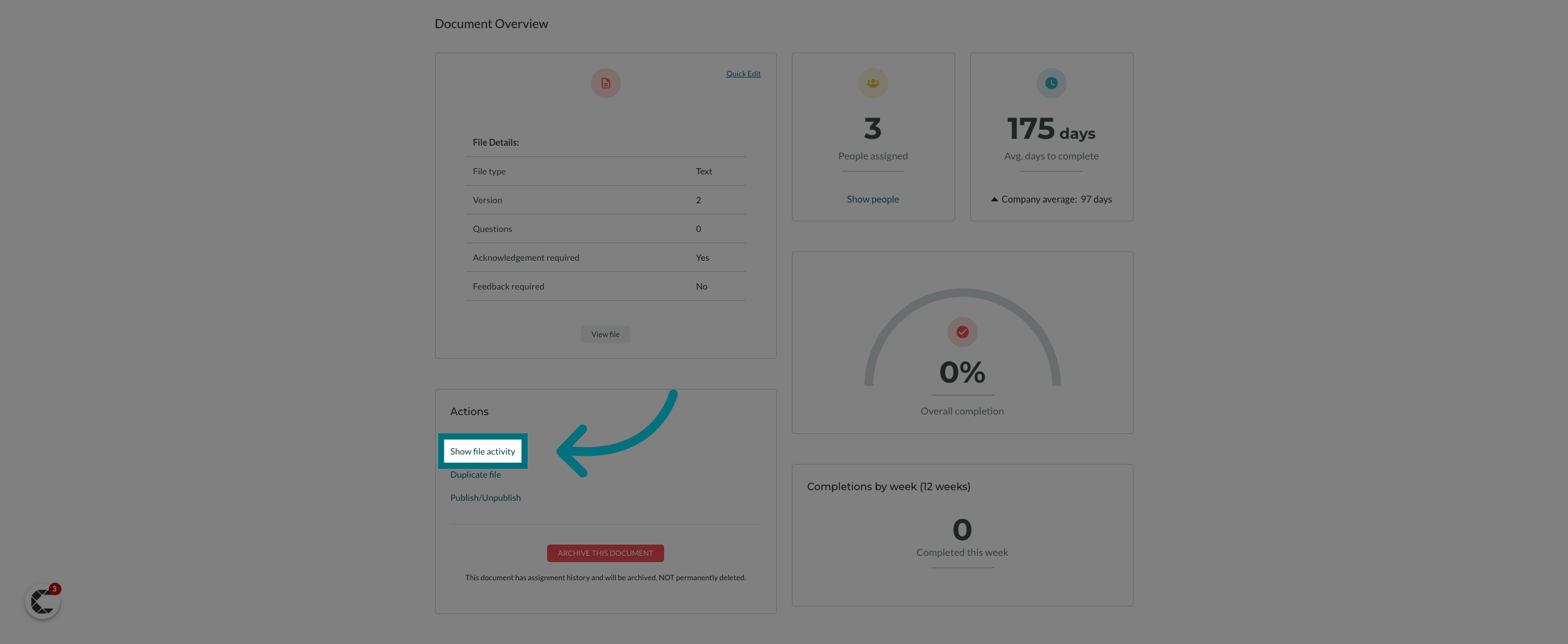 Click 'Show file activity'