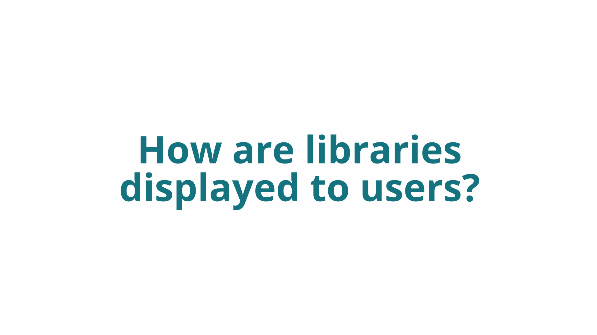 How are libraries displayed to users?