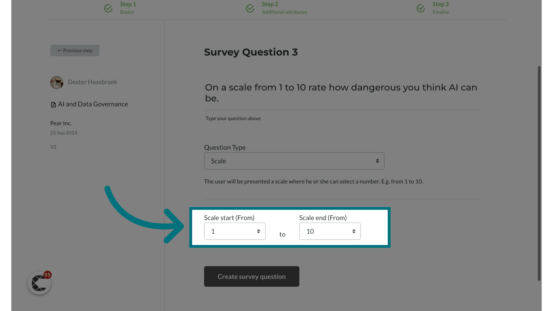 Choose the scale range