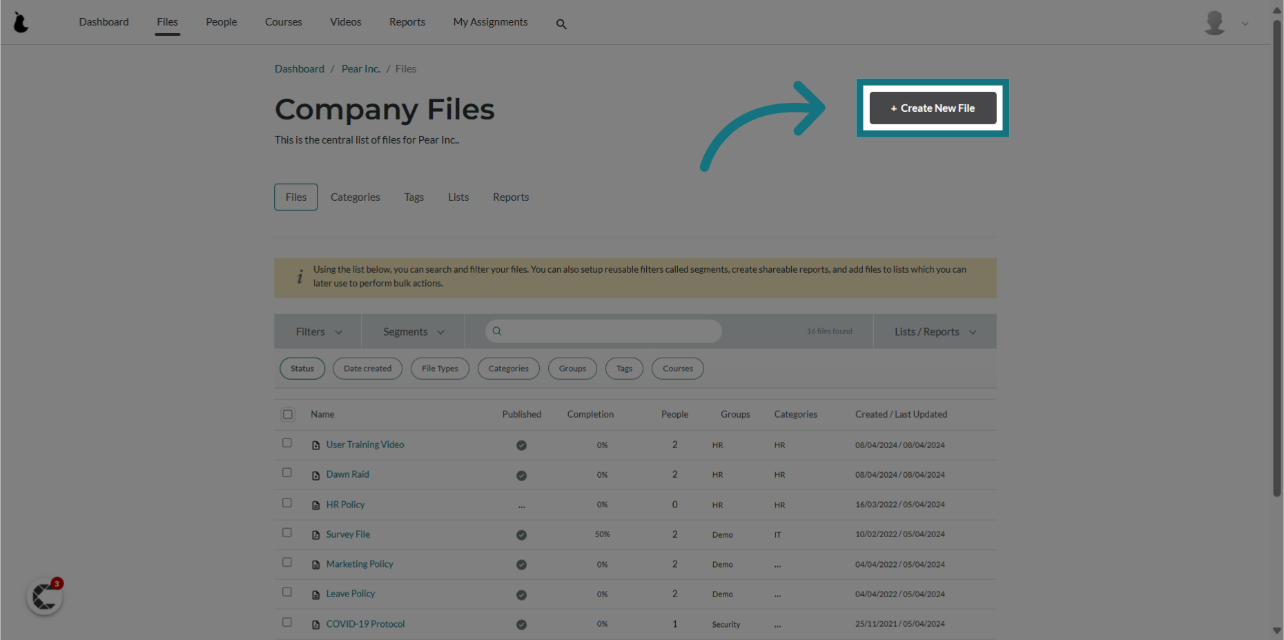 Click '+ Create New File'